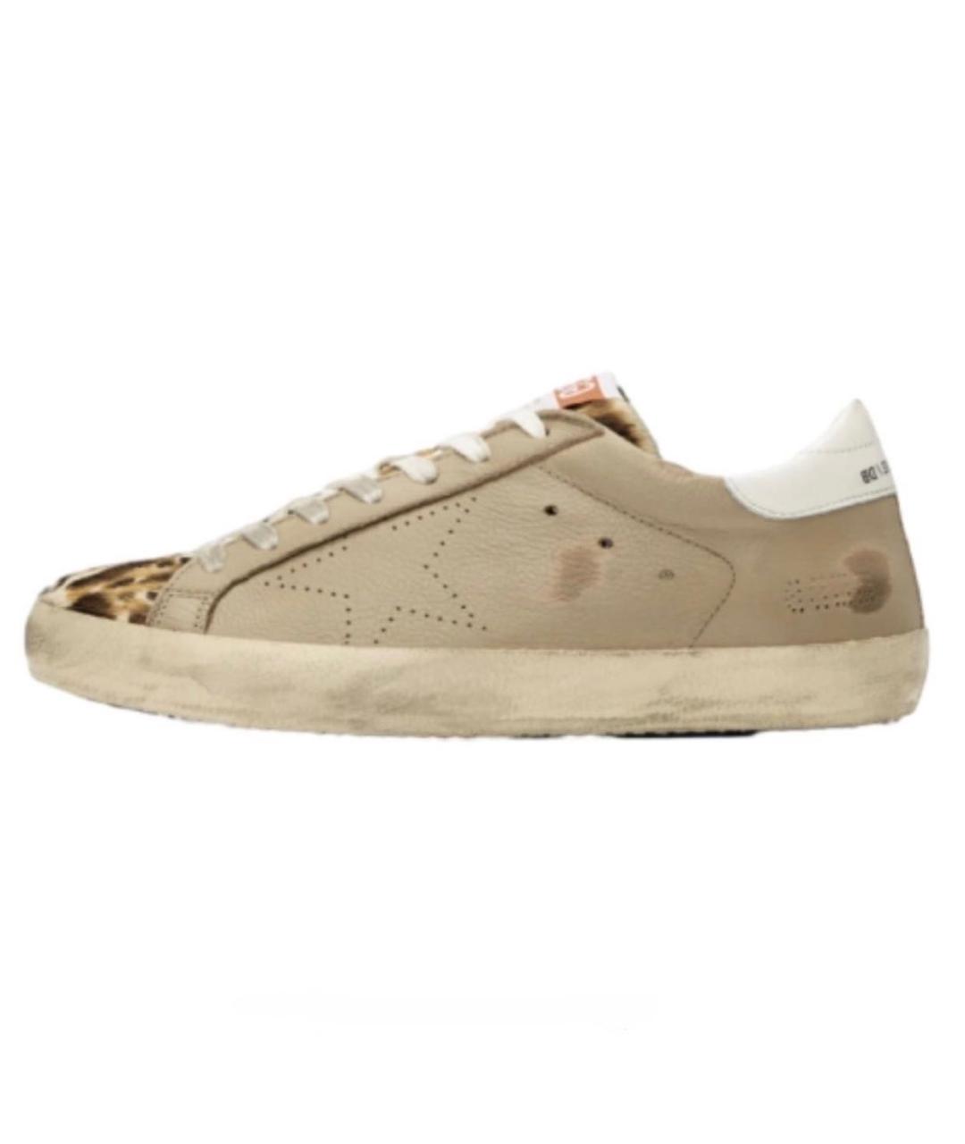 GOLDEN GOOSE DELUXE BRAND Бежевые кожаные кеды, фото 8