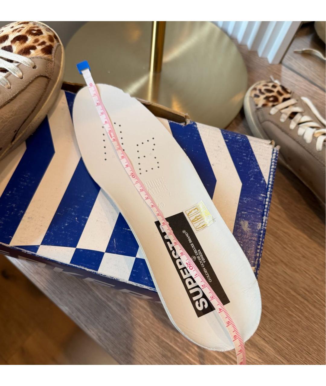 GOLDEN GOOSE DELUXE BRAND Бежевые кожаные кеды, фото 7
