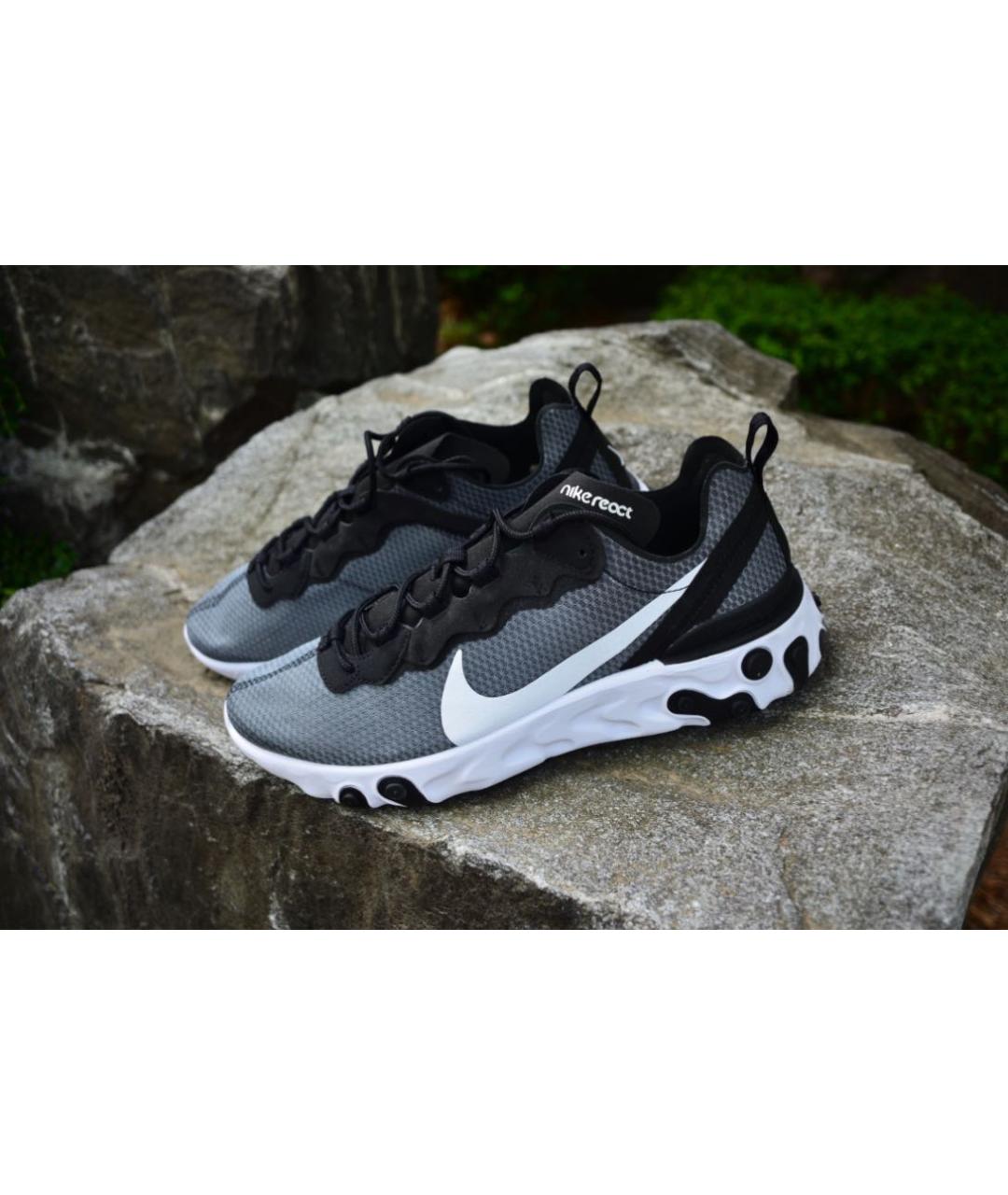 NIKE Черные текстильные низкие кроссовки / кеды, фото 5