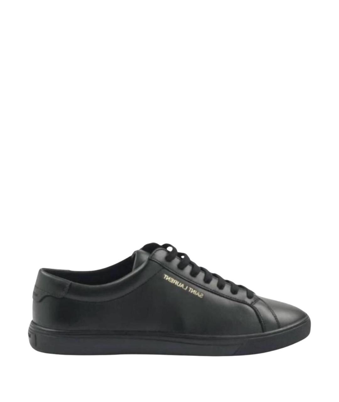 SAINT LAURENT Черные кожаные кеды, фото 1