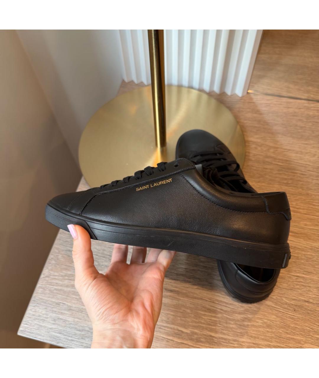 SAINT LAURENT Черные кожаные кеды, фото 5