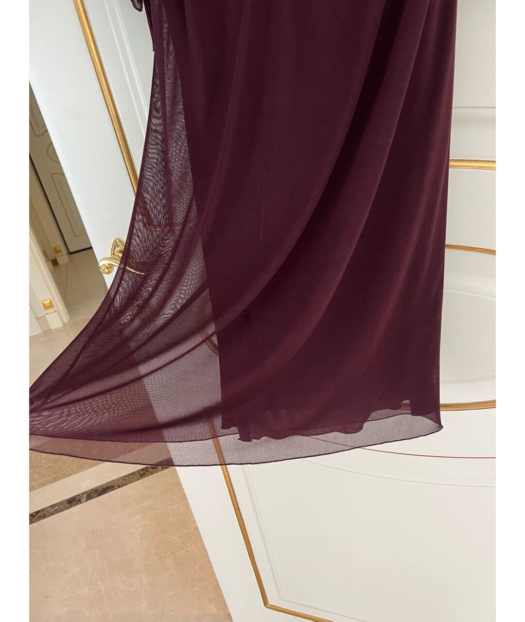 GUCCI Бордовое вискозное коктейльное платье, фото 4