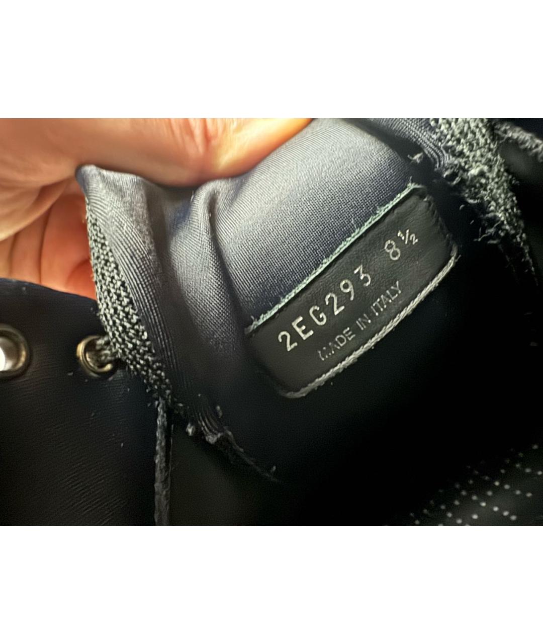 PRADA Черные текстильные низкие кроссовки / кеды, фото 7