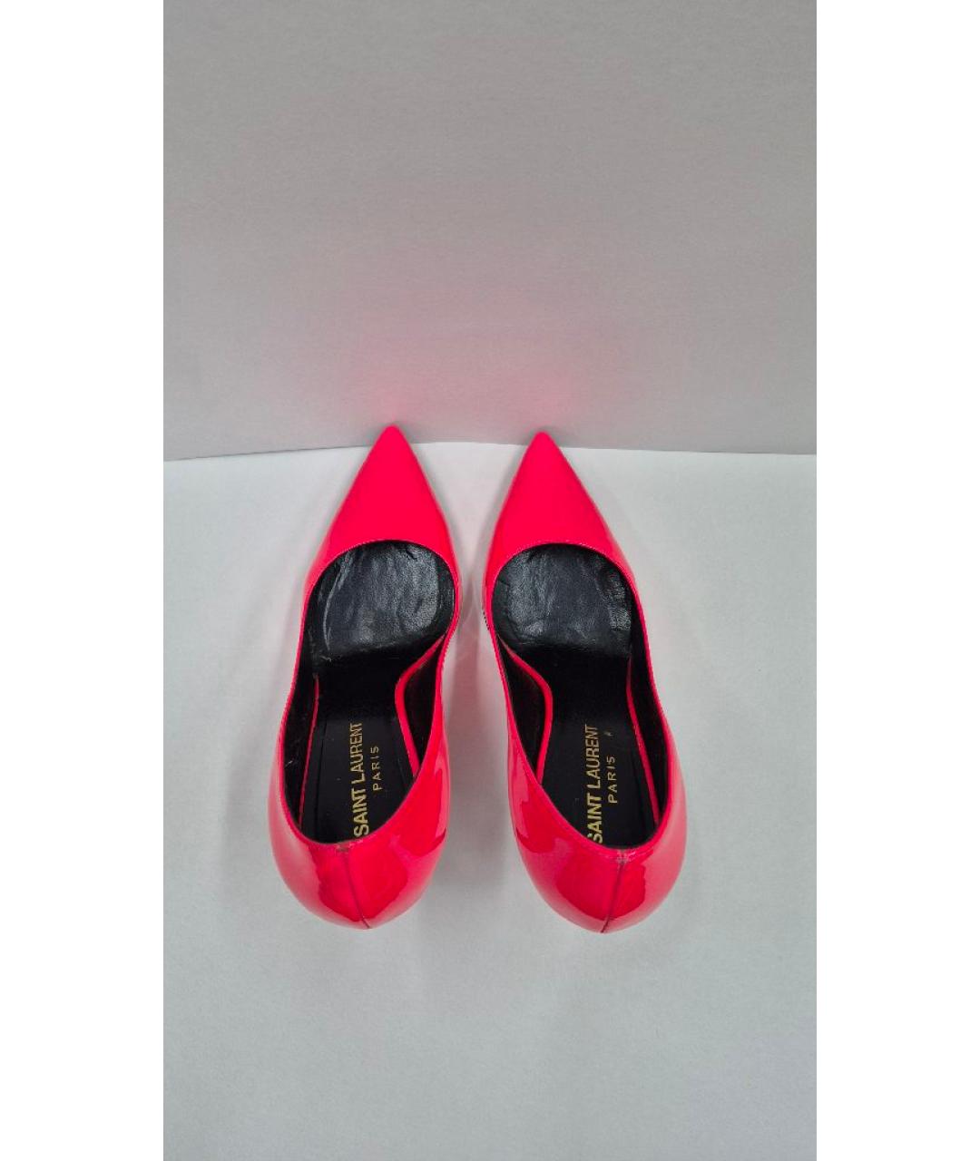 SAINT LAURENT Розовые туфли из лакированной кожи, фото 4