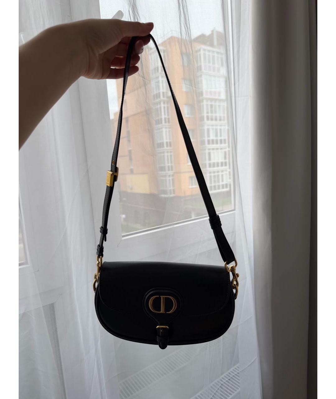 CHRISTIAN DIOR Черная кожаная сумка с короткими ручками, фото 3