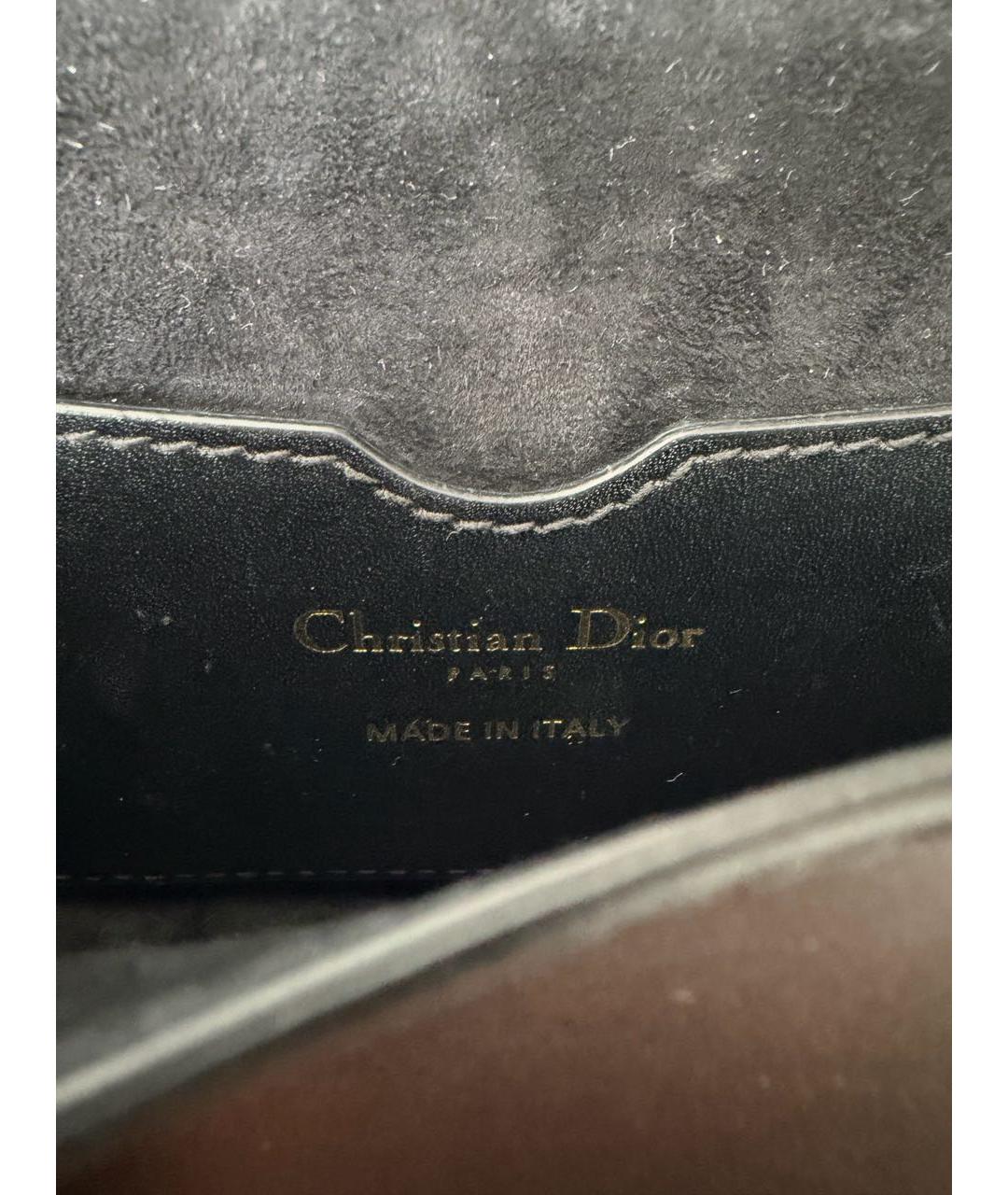 CHRISTIAN DIOR Черная кожаная сумка с короткими ручками, фото 6