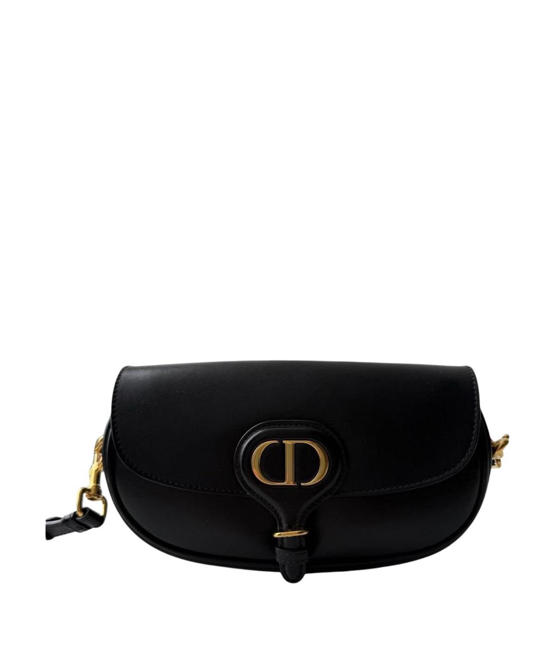CHRISTIAN DIOR Черная кожаная сумка с короткими ручками, фото 1