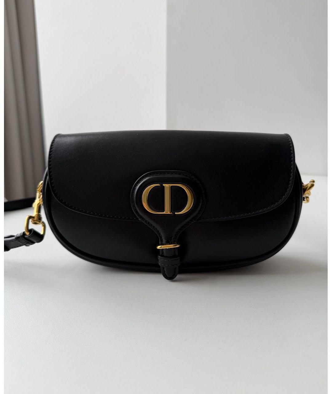 CHRISTIAN DIOR Черная кожаная сумка с короткими ручками, фото 9