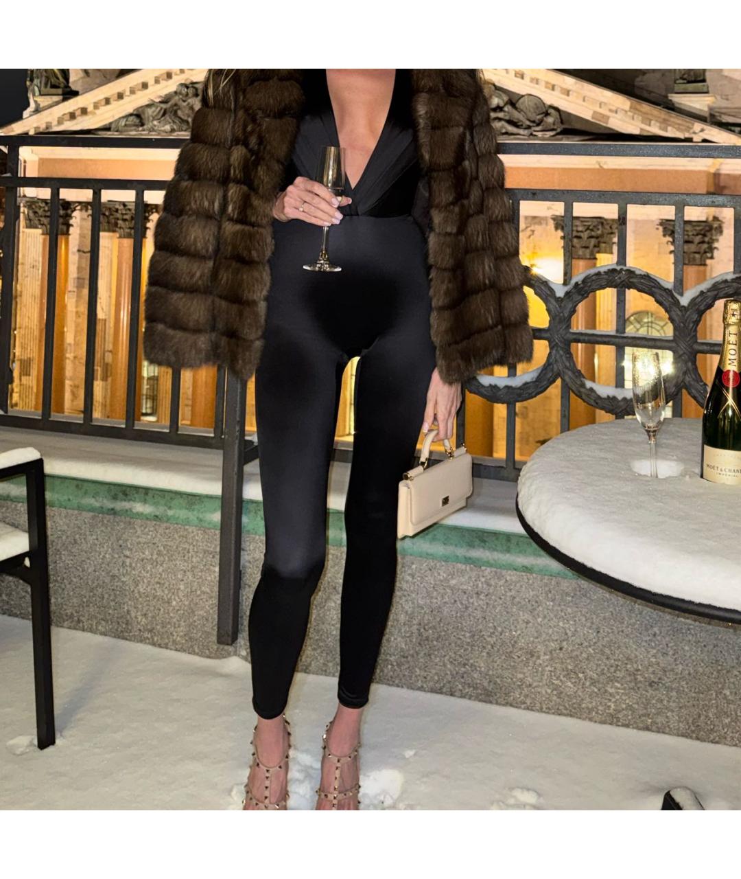ELISABETTA FRANCHI Черный полиамидовый комбинезон, фото 8