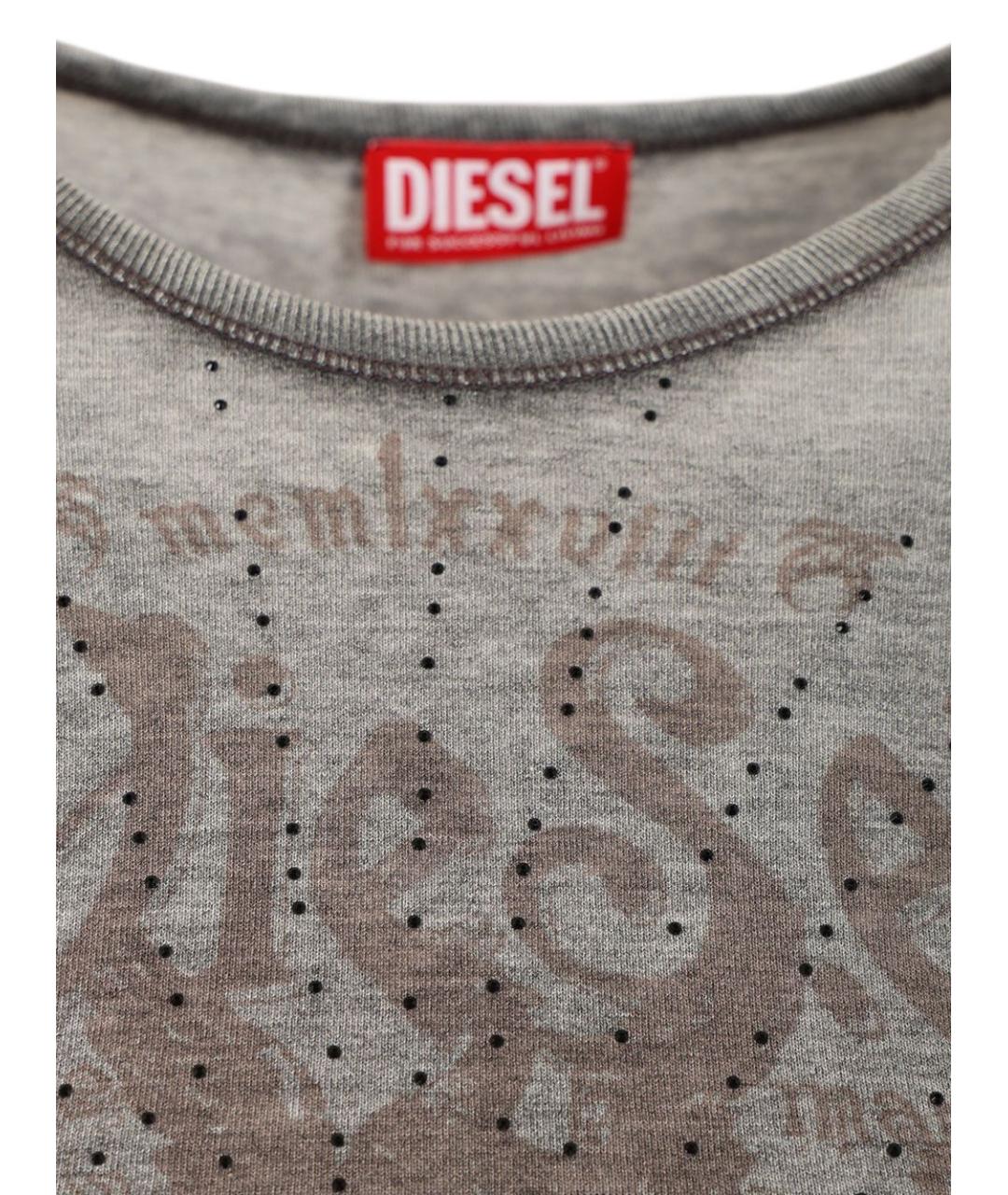 DIESEL Серая хлопковая футболка, фото 3