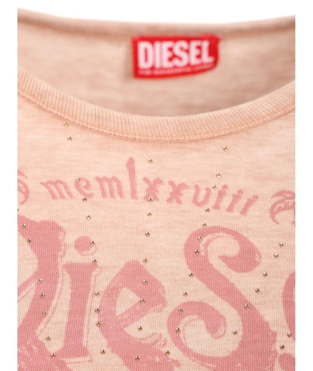 DIESEL Розовая хлопковая футболка, фото 3