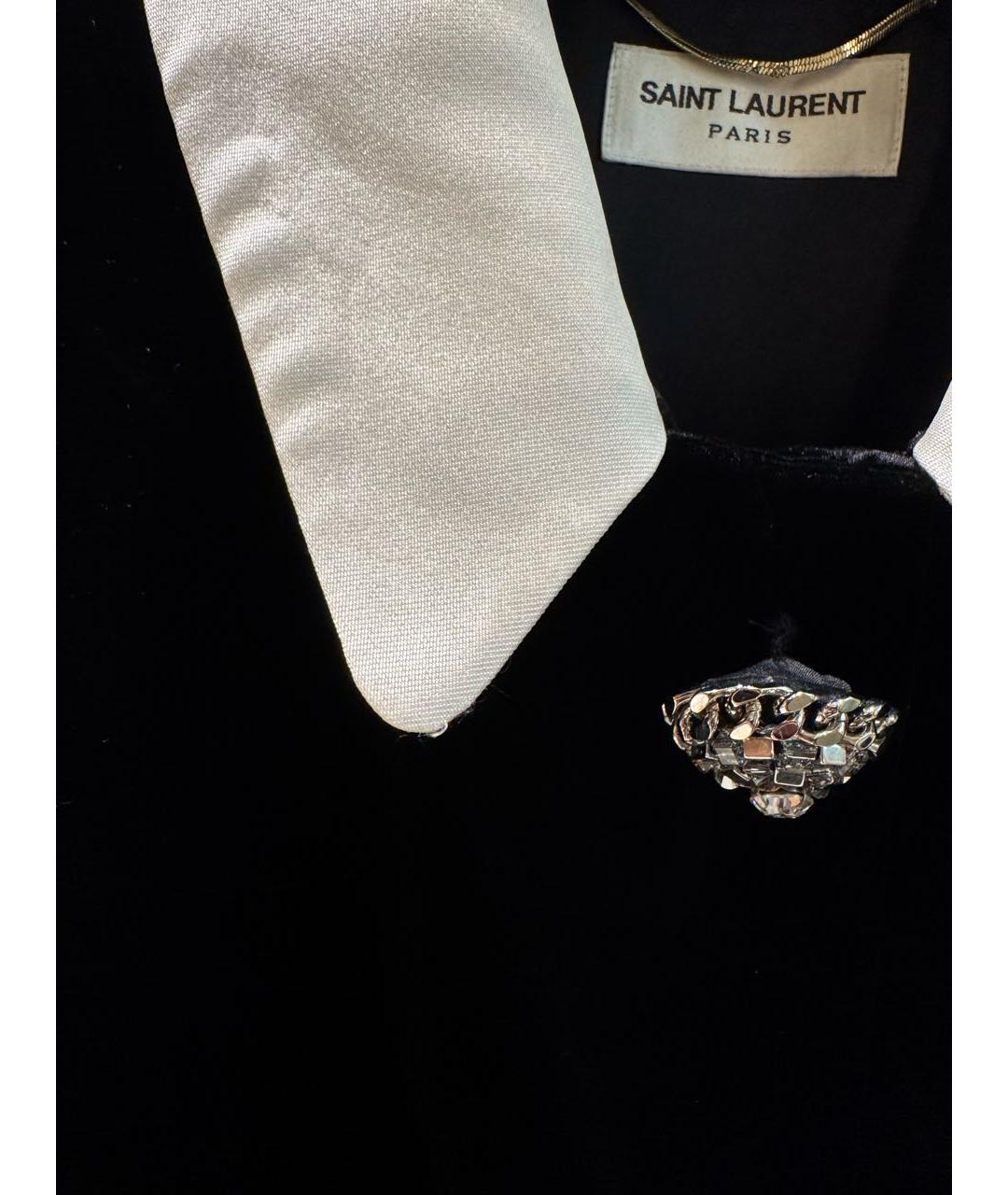 SAINT LAURENT Черное бархатное коктейльное платье, фото 3