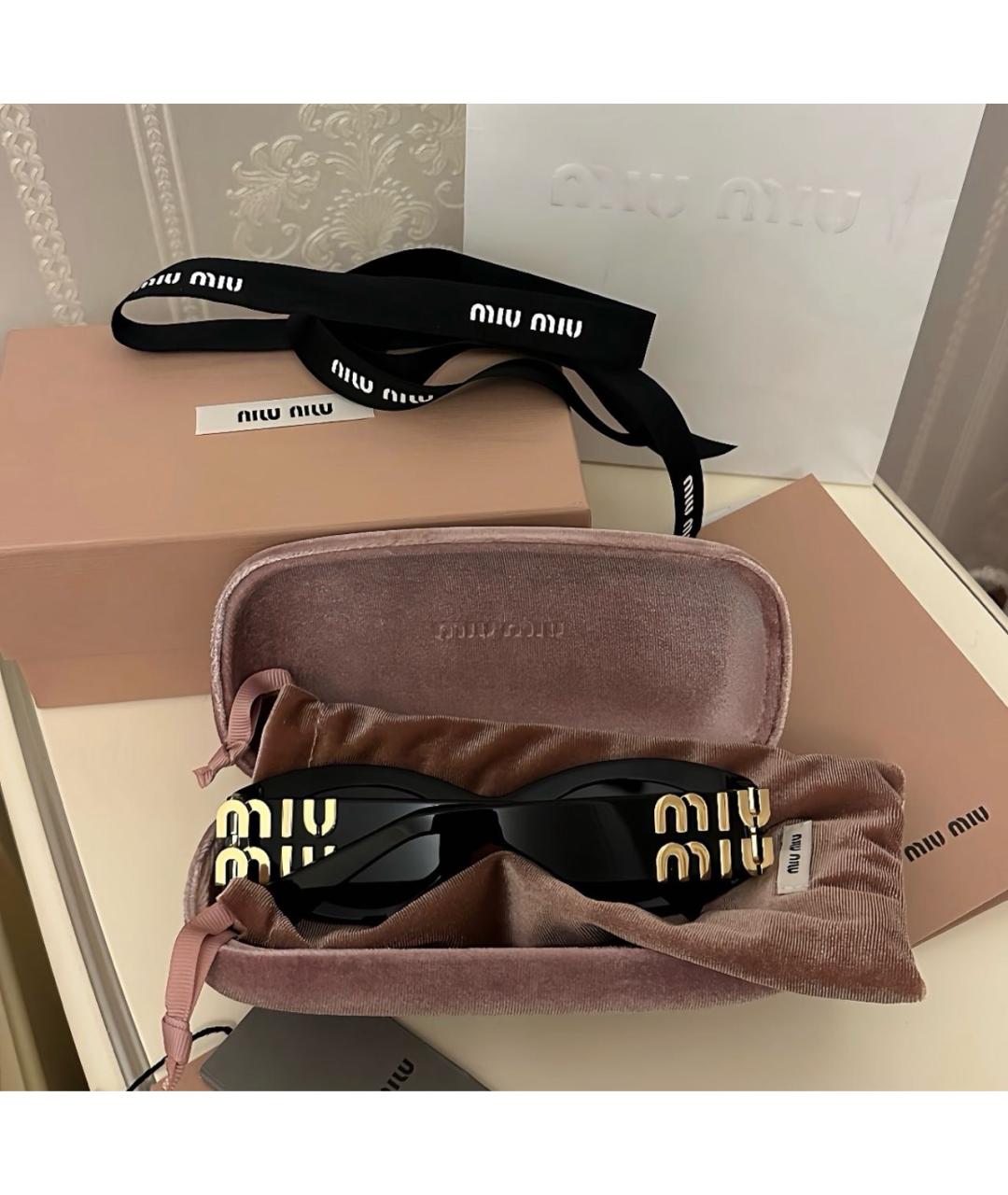 MIU MIU Черные пластиковые солнцезащитные очки, фото 5
