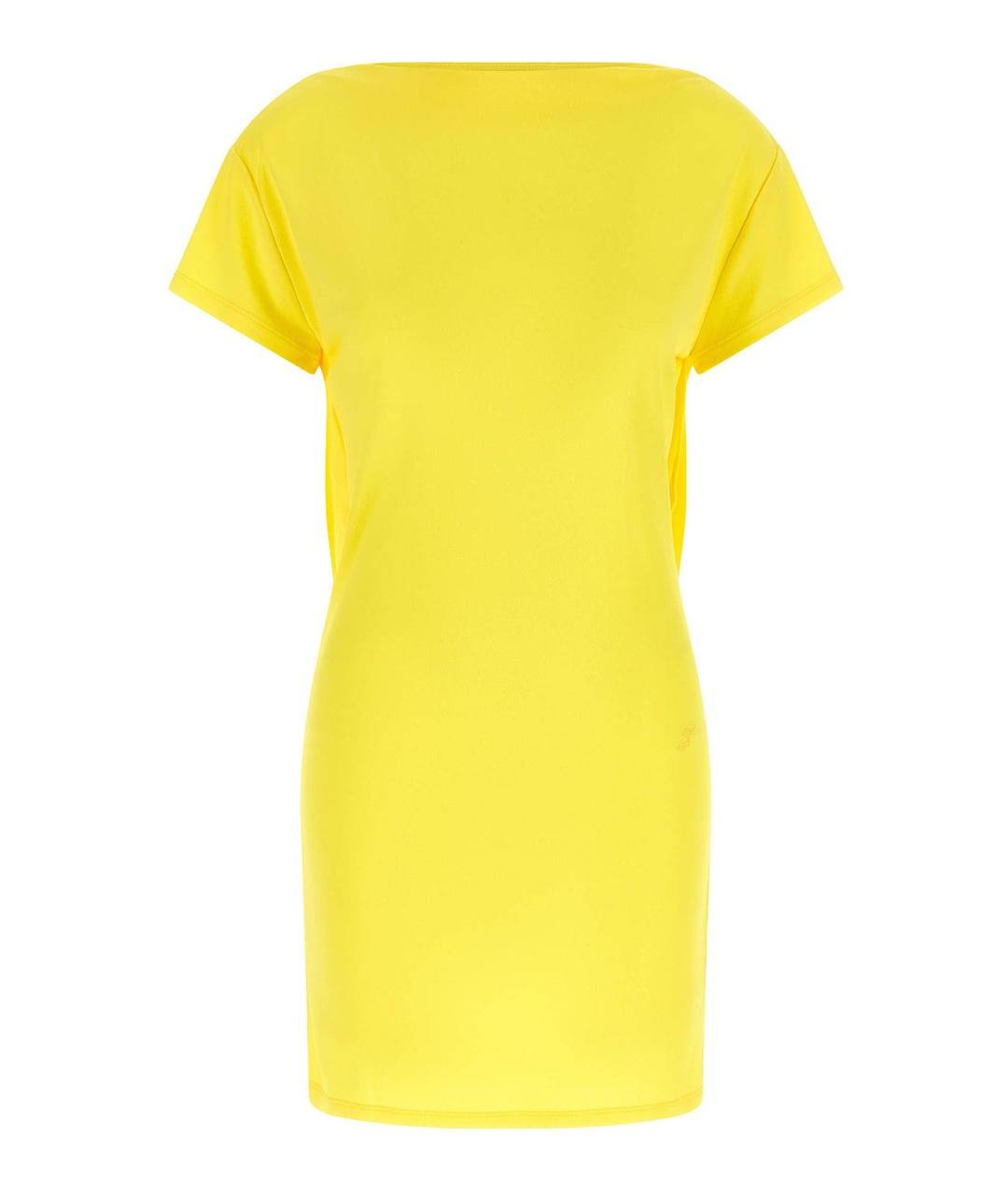JACQUEMUS Желтое вискозное коктейльное платье, фото 1