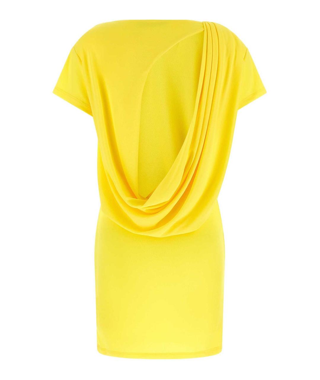 JACQUEMUS Желтое вискозное коктейльное платье, фото 2