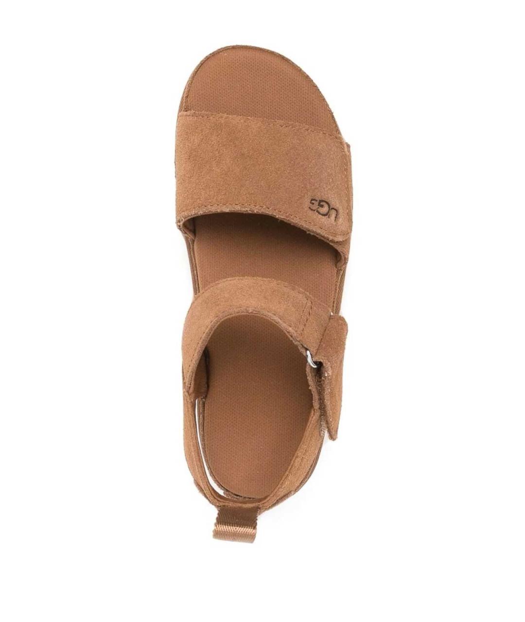 UGG AUSTRALIA Коричневые замшевые босоножки, фото 4