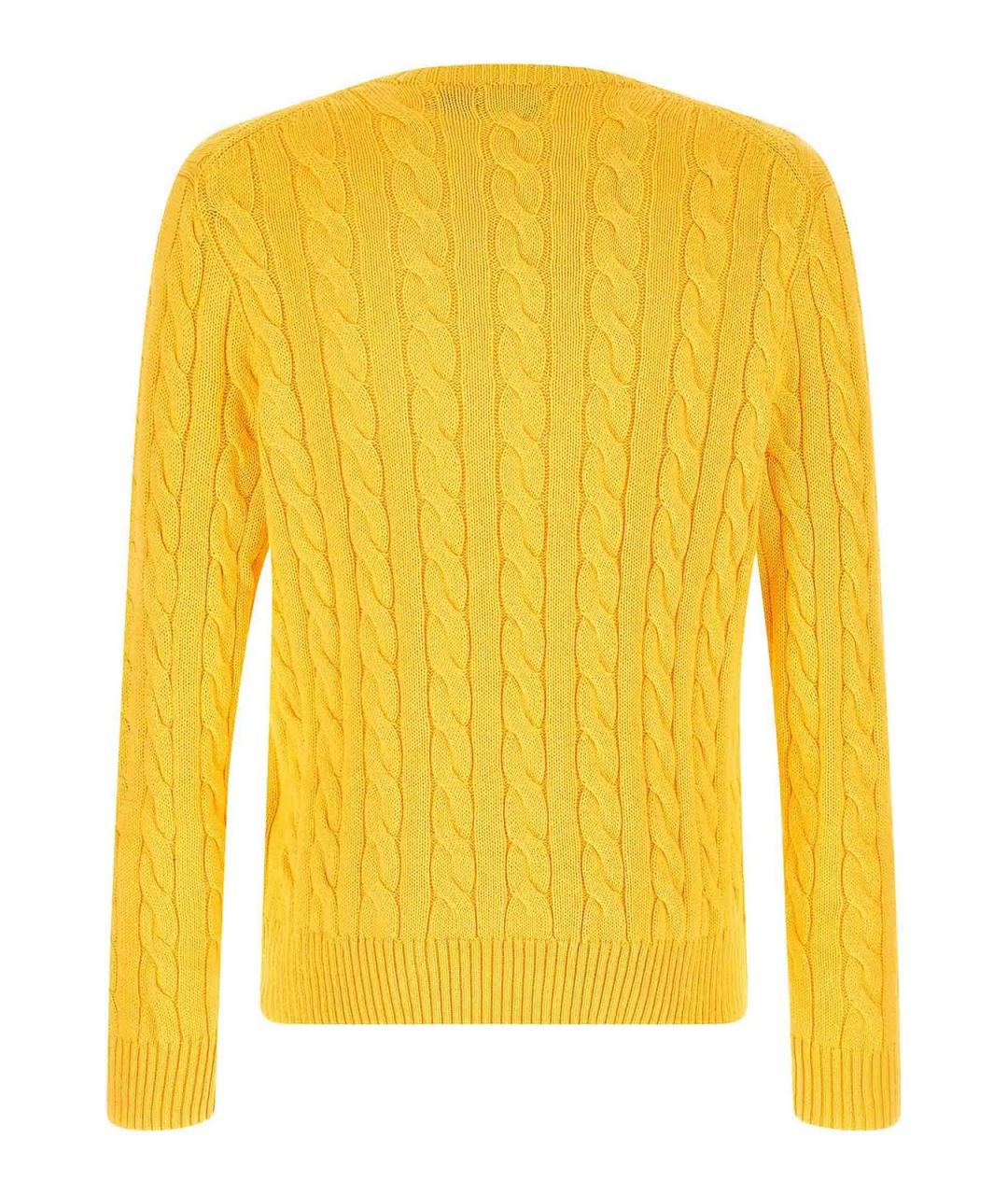 POLO RALPH LAUREN Желтый хлопковый джемпер / свитер, фото 2