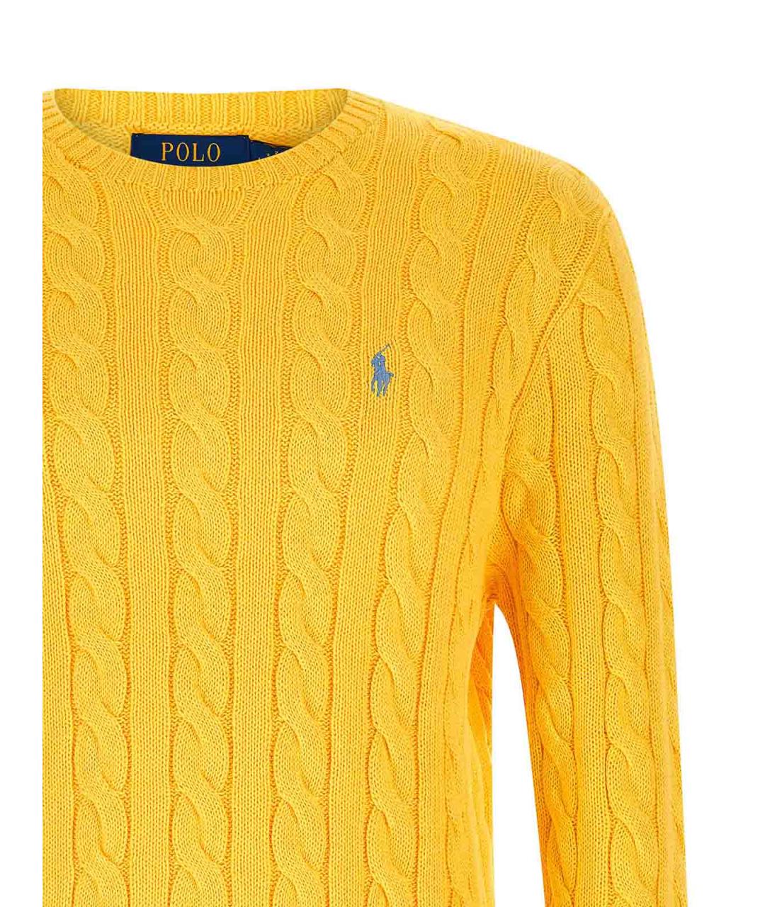 POLO RALPH LAUREN Желтый хлопковый джемпер / свитер, фото 3