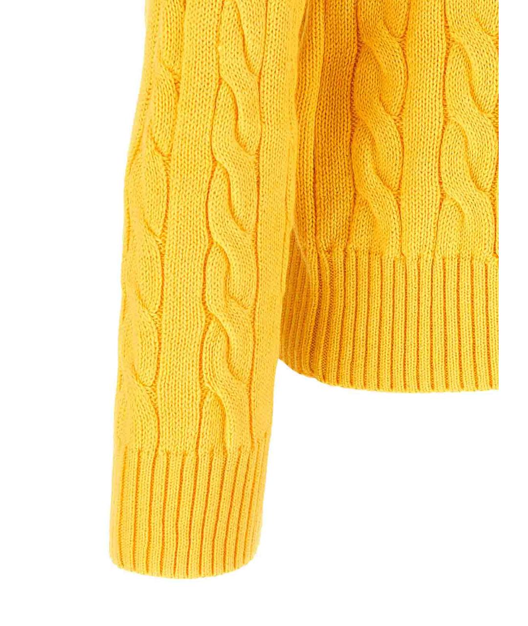 POLO RALPH LAUREN Желтый хлопковый джемпер / свитер, фото 4