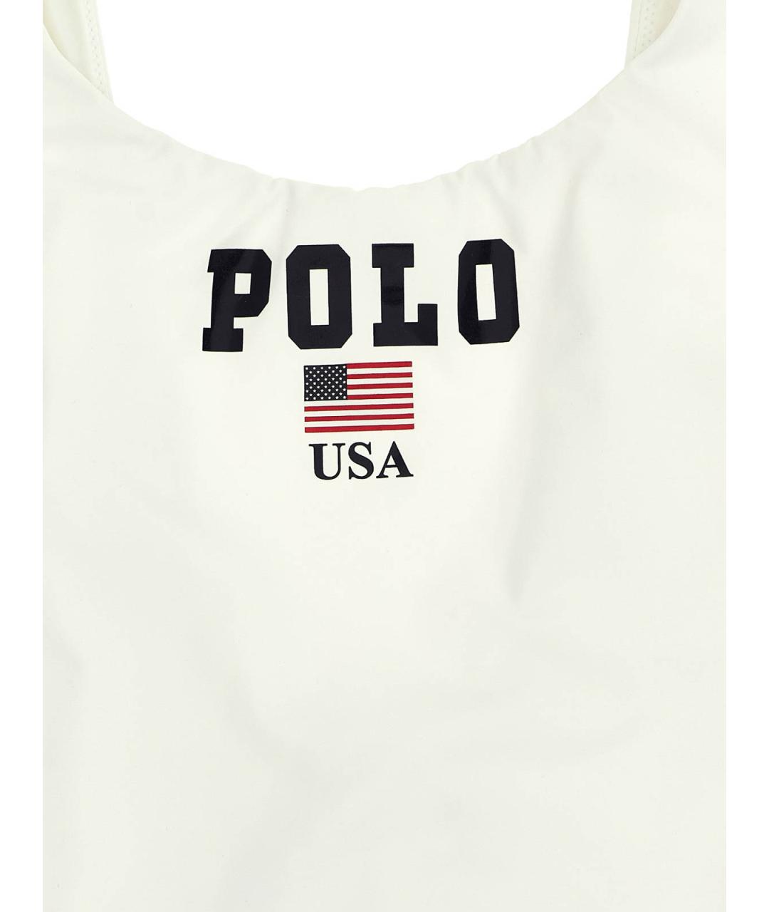 POLO RALPH LAUREN Белый полиамидовый купальник, фото 3