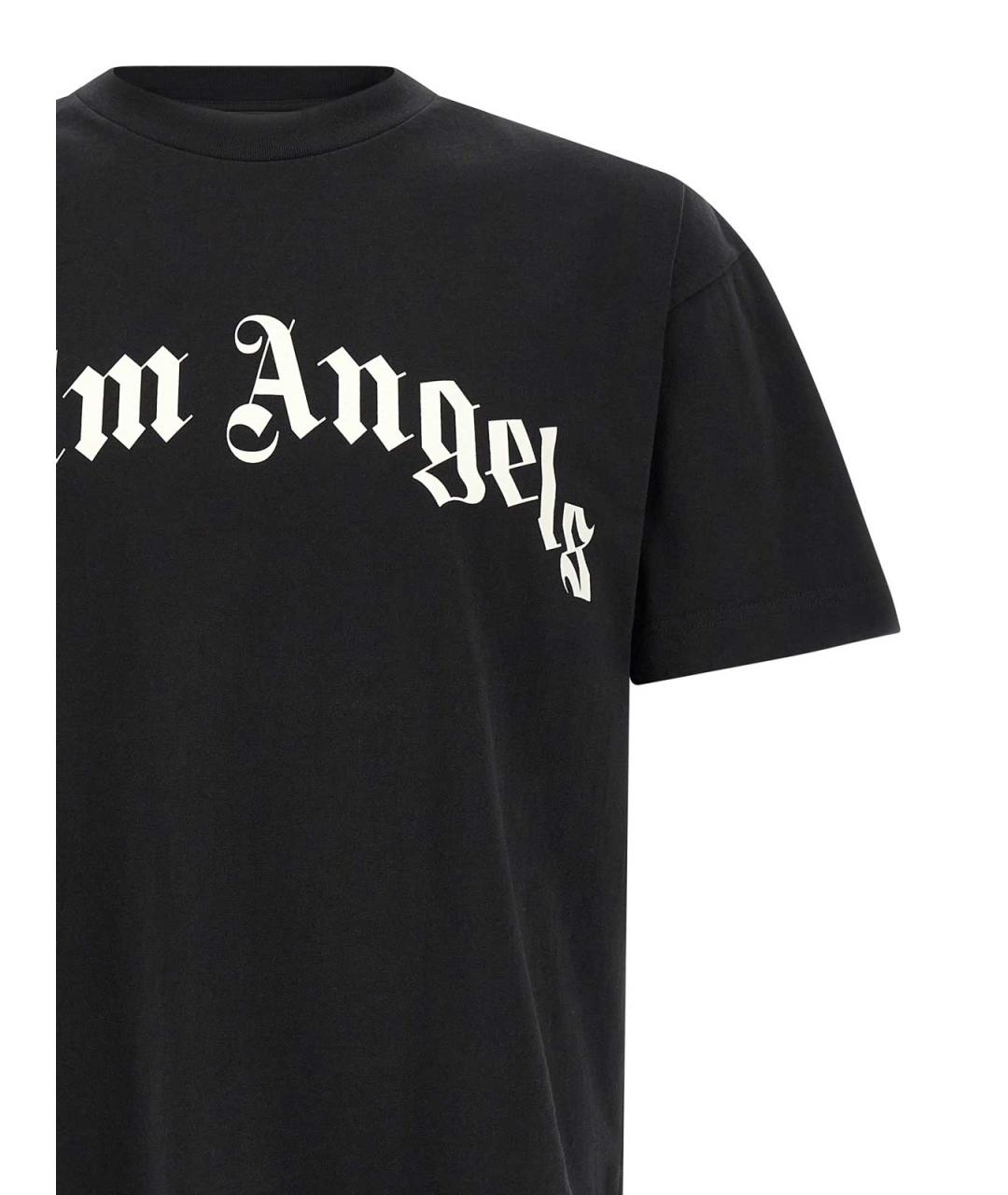 PALM ANGELS Черная хлопковая футболка, фото 3