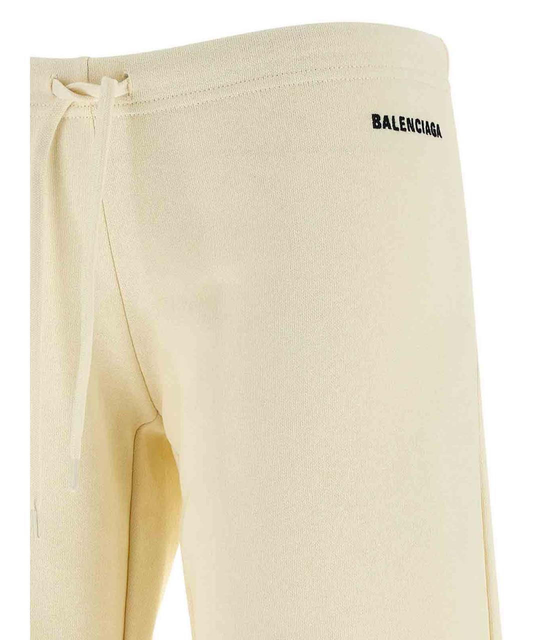 BALENCIAGA Бежевые хлопковые спортивные брюки и шорты, фото 3