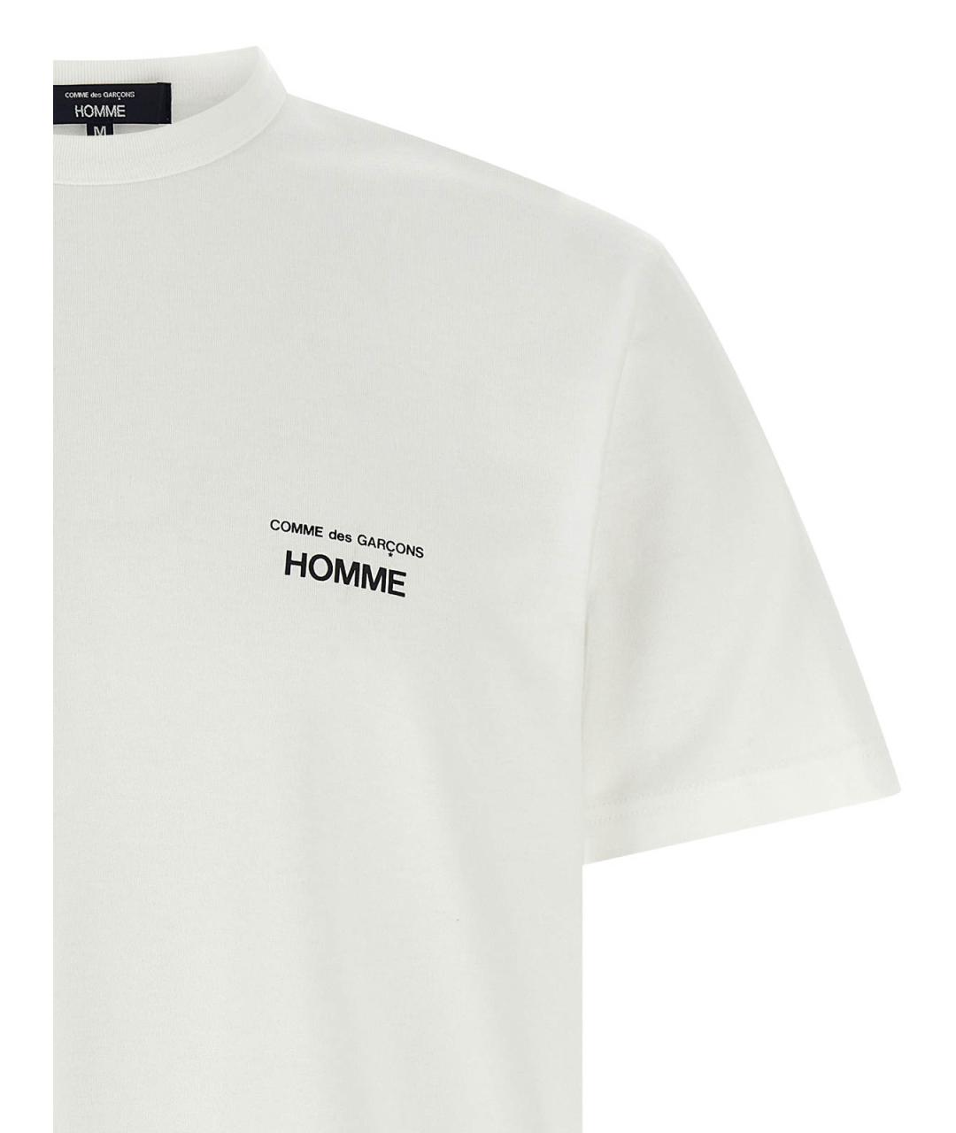 COMME DES GARÇONS HOMME PLUS Белая хлопковая футболка, фото 3