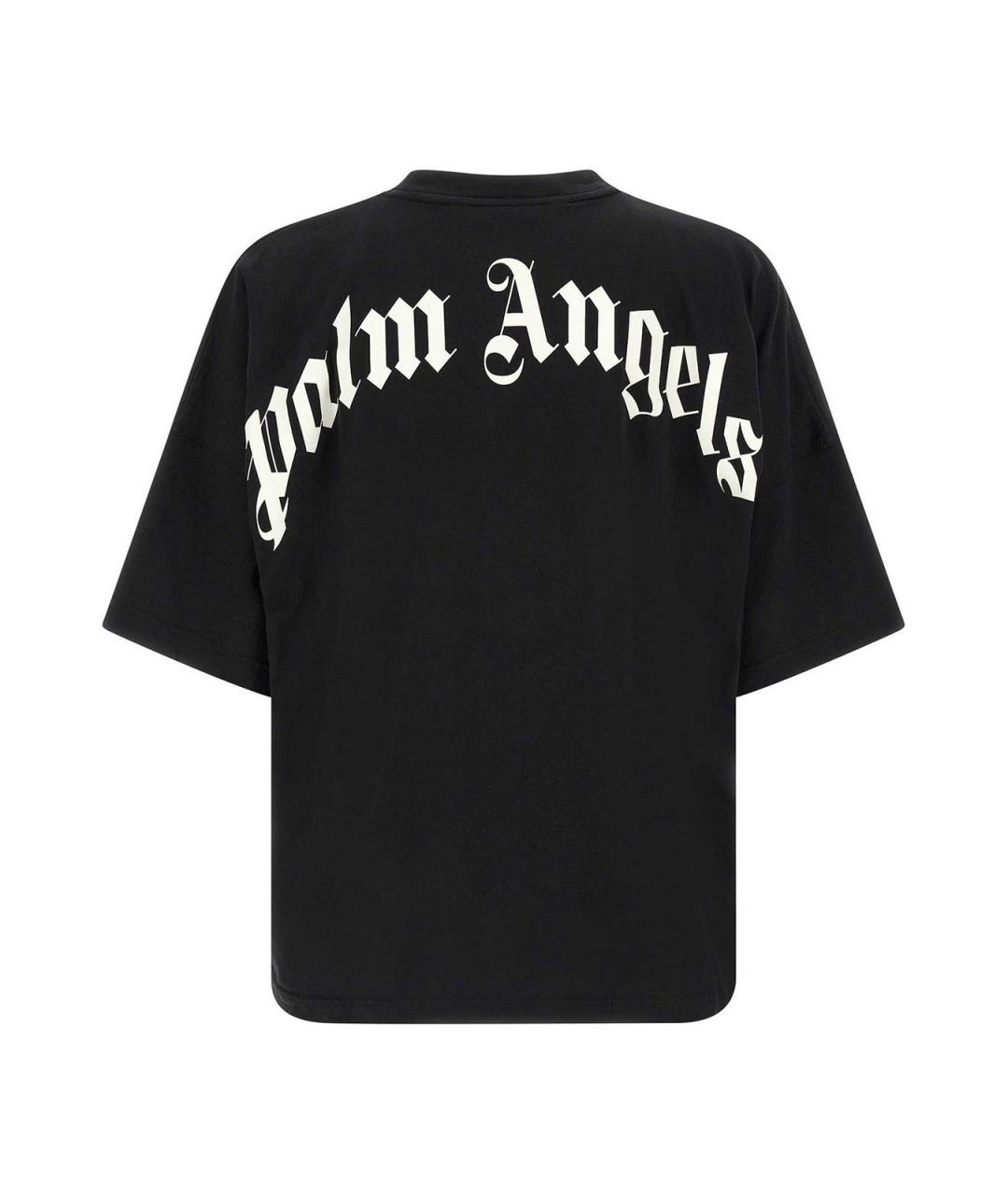 PALM ANGELS Черная хлопковая футболка, фото 2
