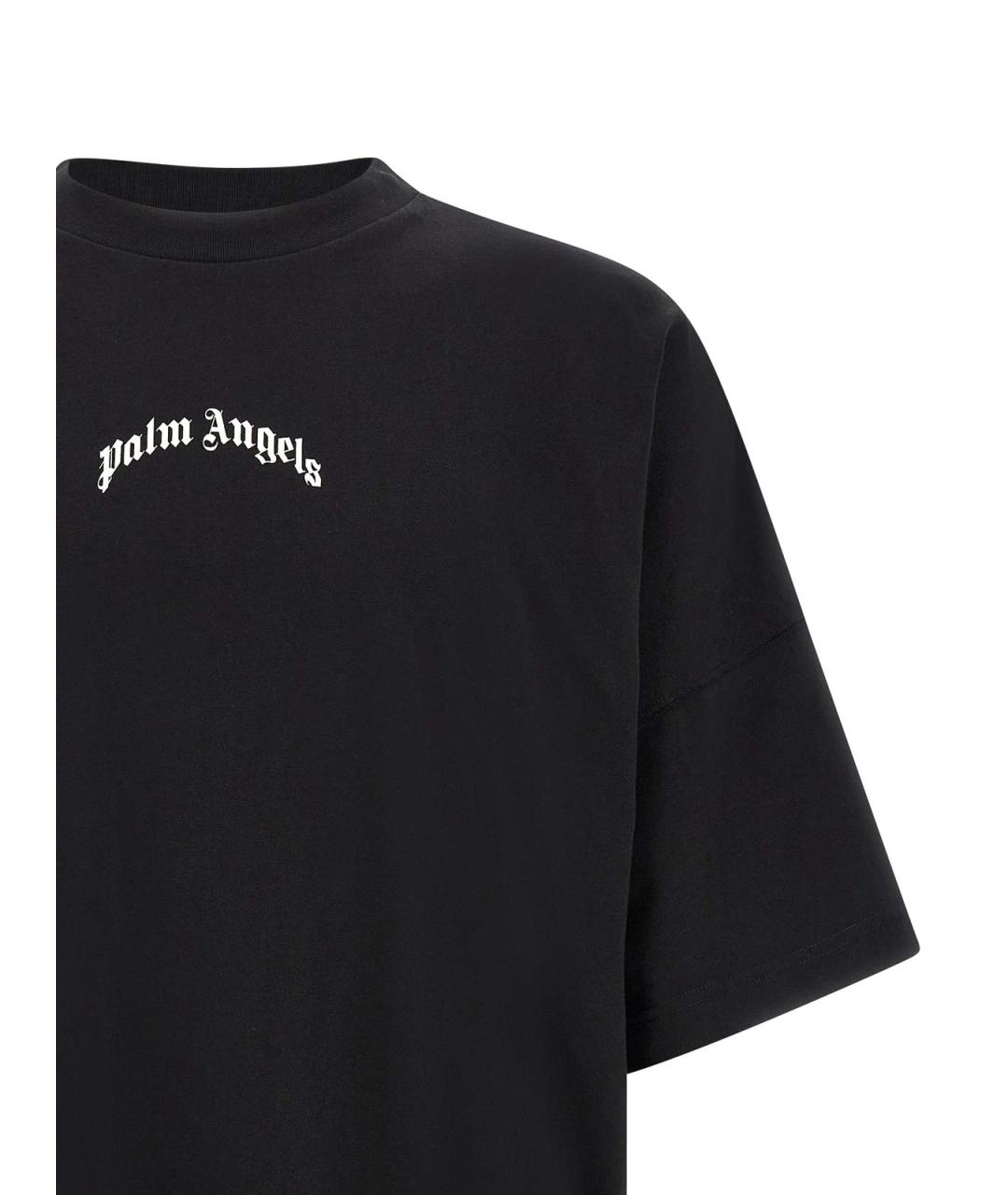 PALM ANGELS Черная хлопковая футболка, фото 3