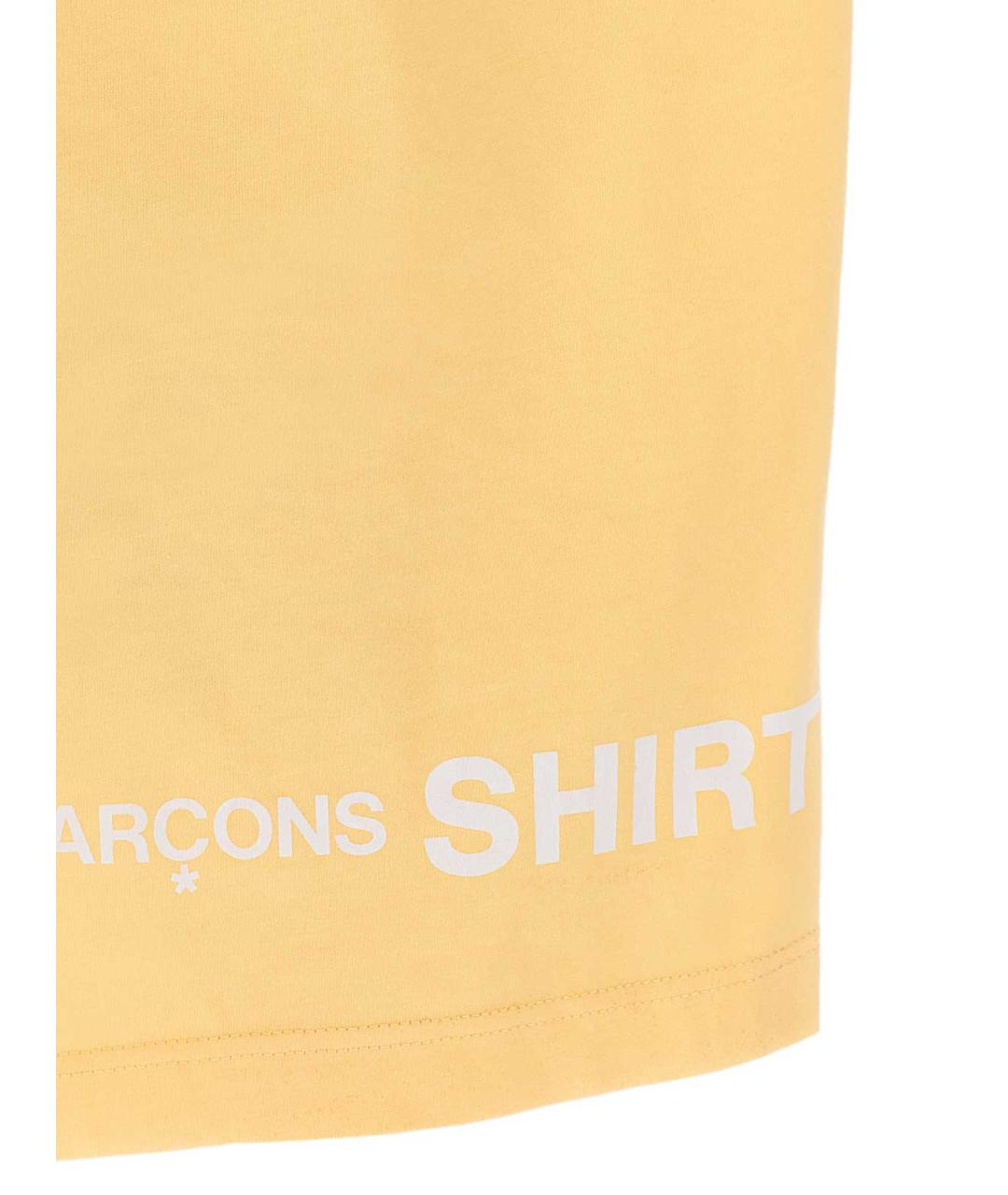 COMME DES GARÇONS Желтая хлопковая футболка, фото 4