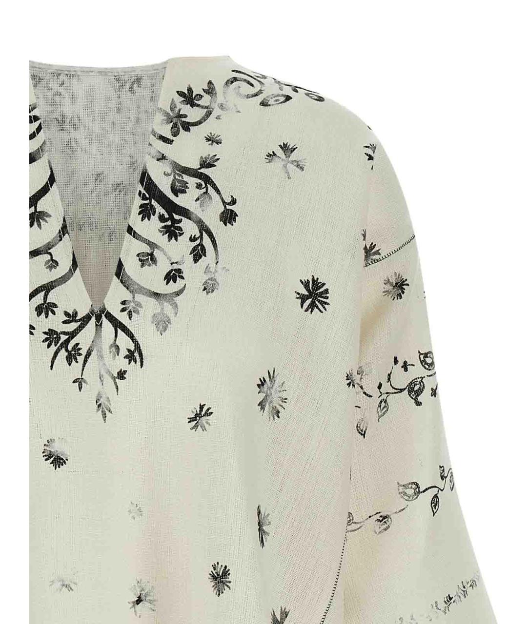 ALBERTA FERRETTI Белая льняная рубашка, фото 3