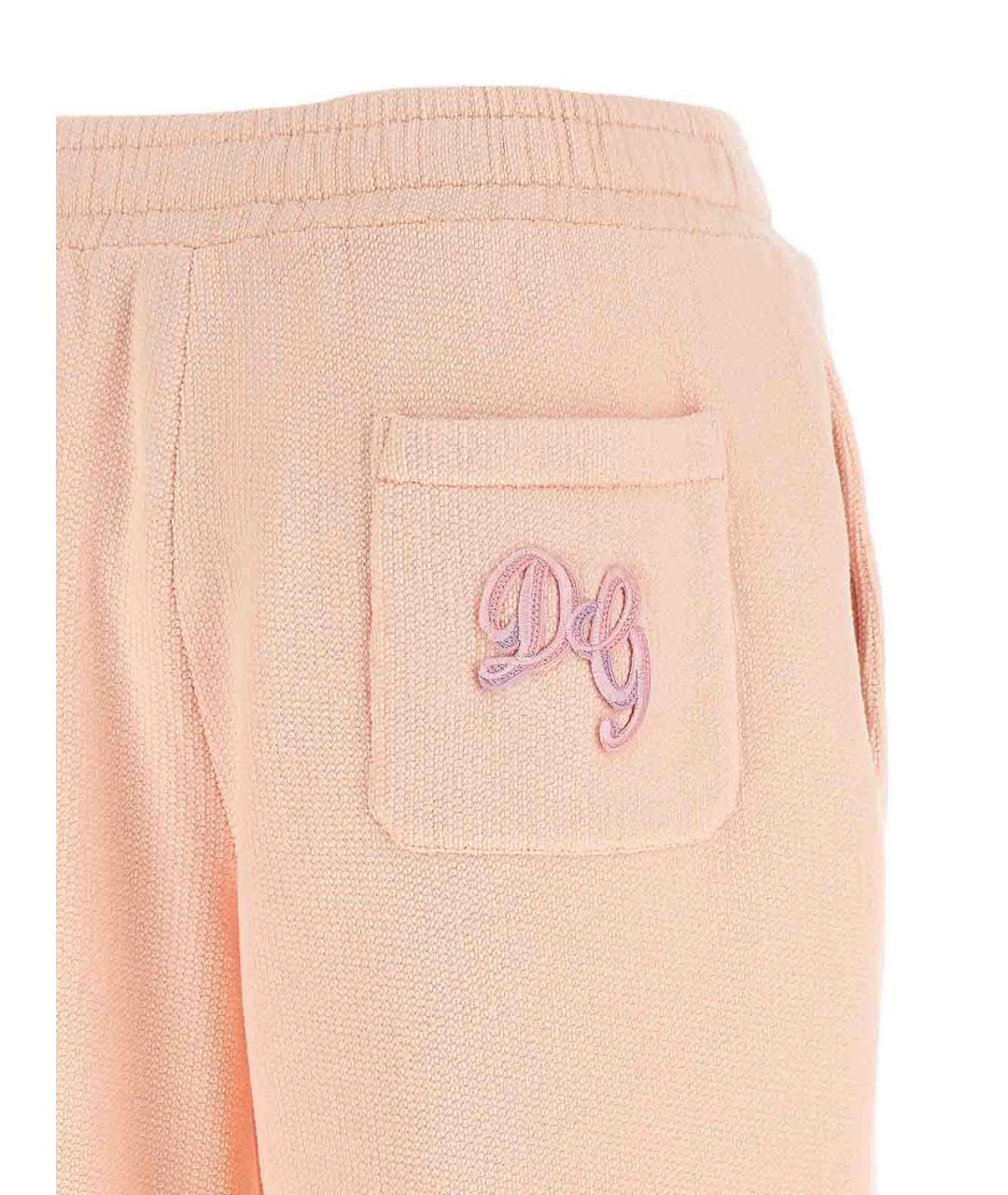 DOLCE&GABBANA Розовые хлопковые спортивные брюки и шорты, фото 4
