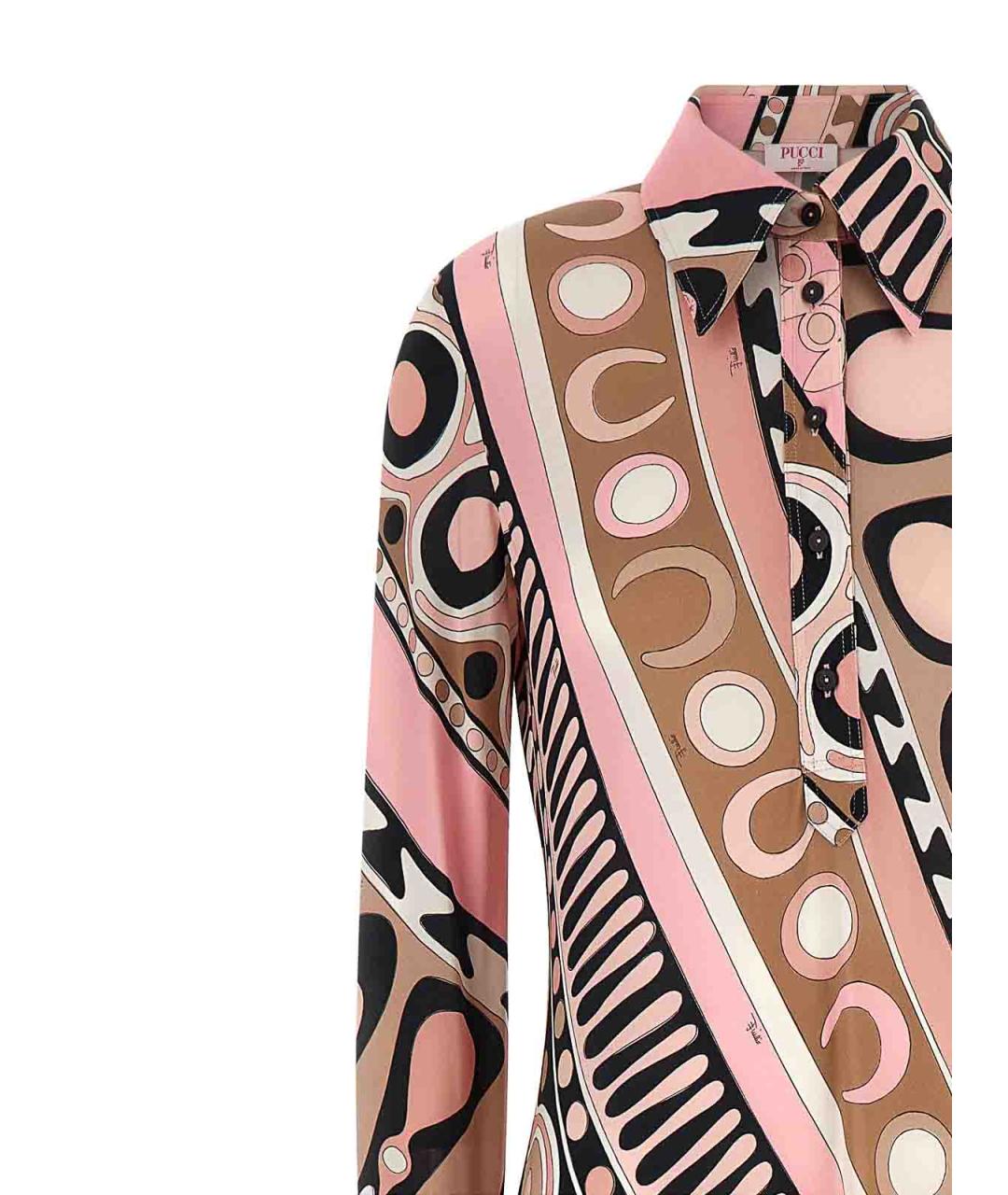 EMILIO PUCCI Бежевое вискозное повседневное платье, фото 3