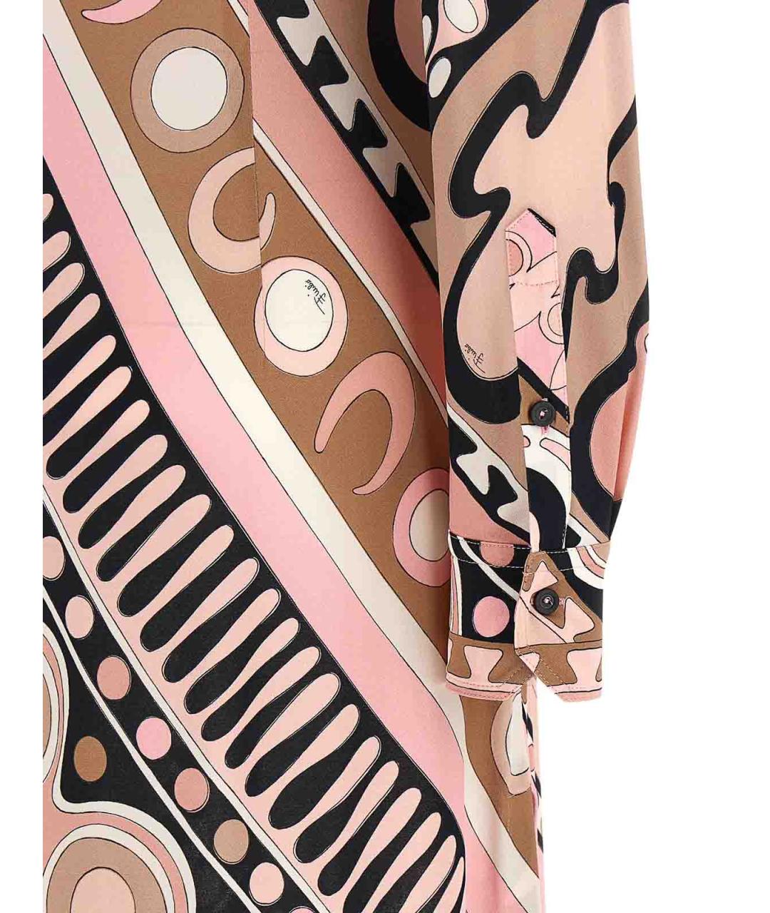 EMILIO PUCCI Бежевое вискозное повседневное платье, фото 4