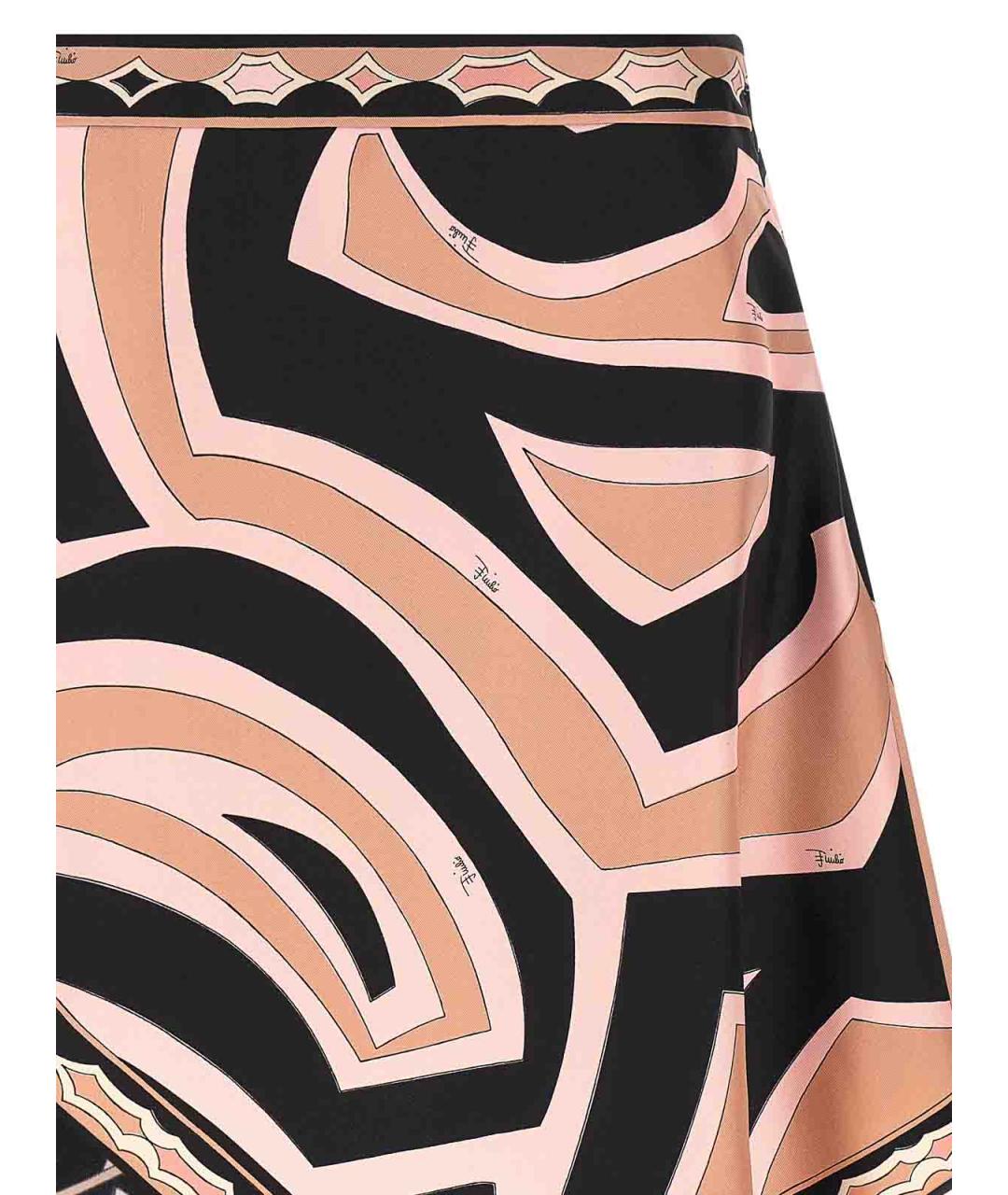 EMILIO PUCCI Бежевая шелковая юбка мини, фото 3