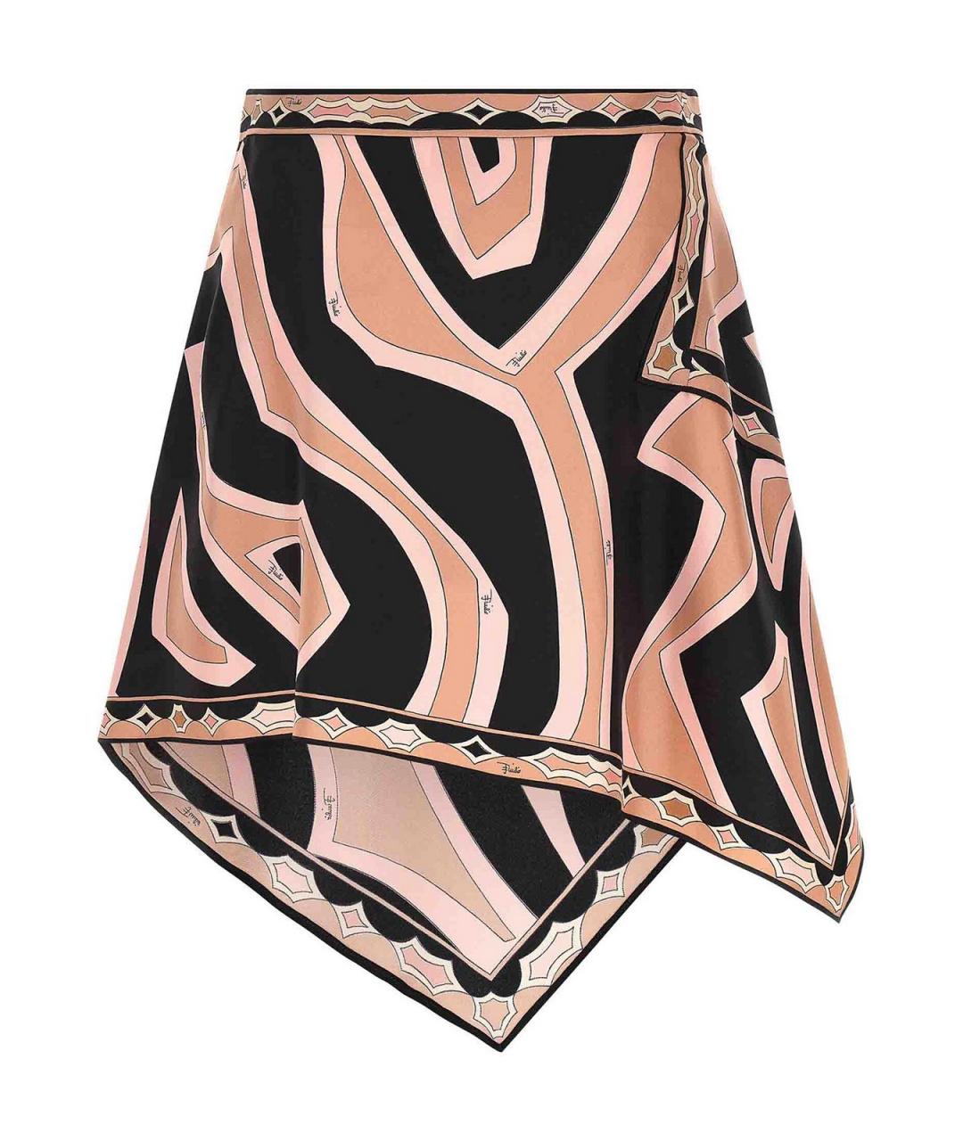 EMILIO PUCCI Бежевая шелковая юбка мини, фото 2