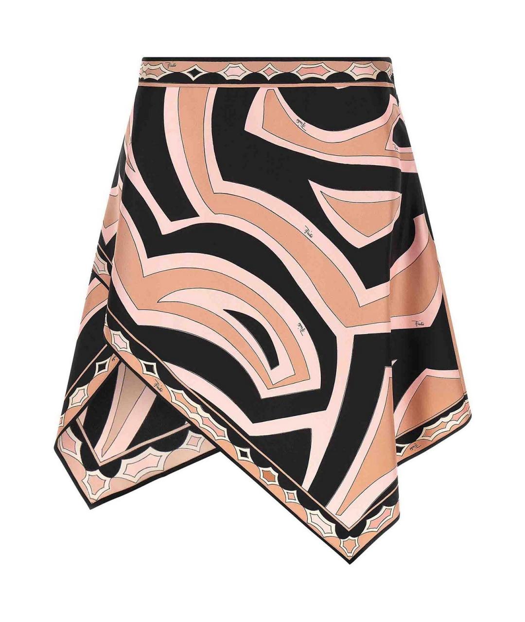 EMILIO PUCCI Бежевая шелковая юбка мини, фото 1