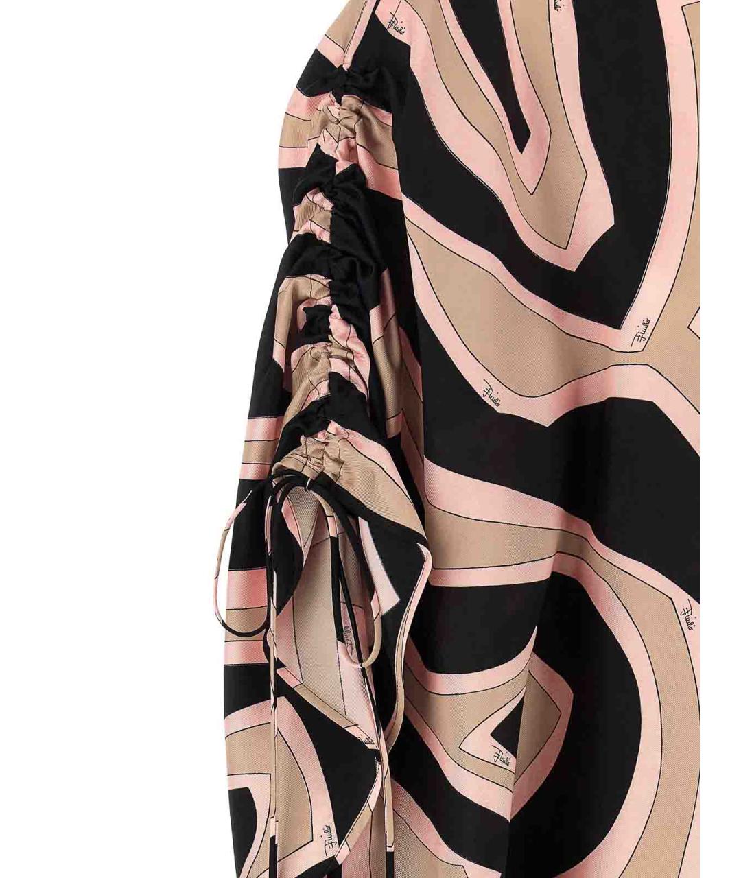 EMILIO PUCCI Бежевое шелковое повседневное платье, фото 4