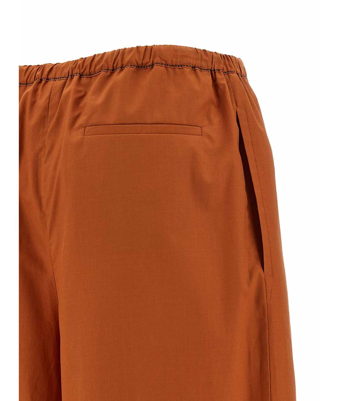 MARNI Оранжевые хлопковые брюки широкие, фото 4