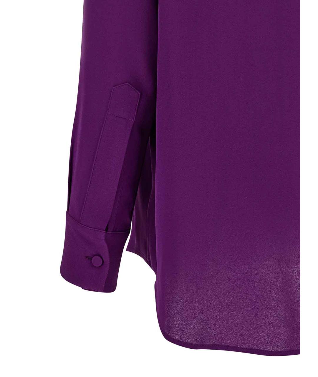 BALENCIAGA Фиолетовая шелковая блузы, фото 4