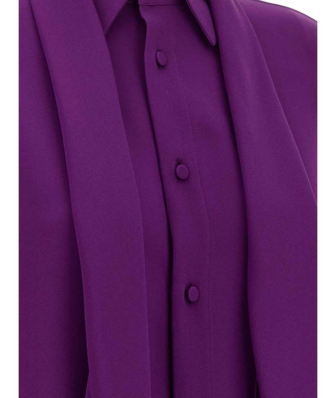 BALENCIAGA Фиолетовая шелковая блузы, фото 5