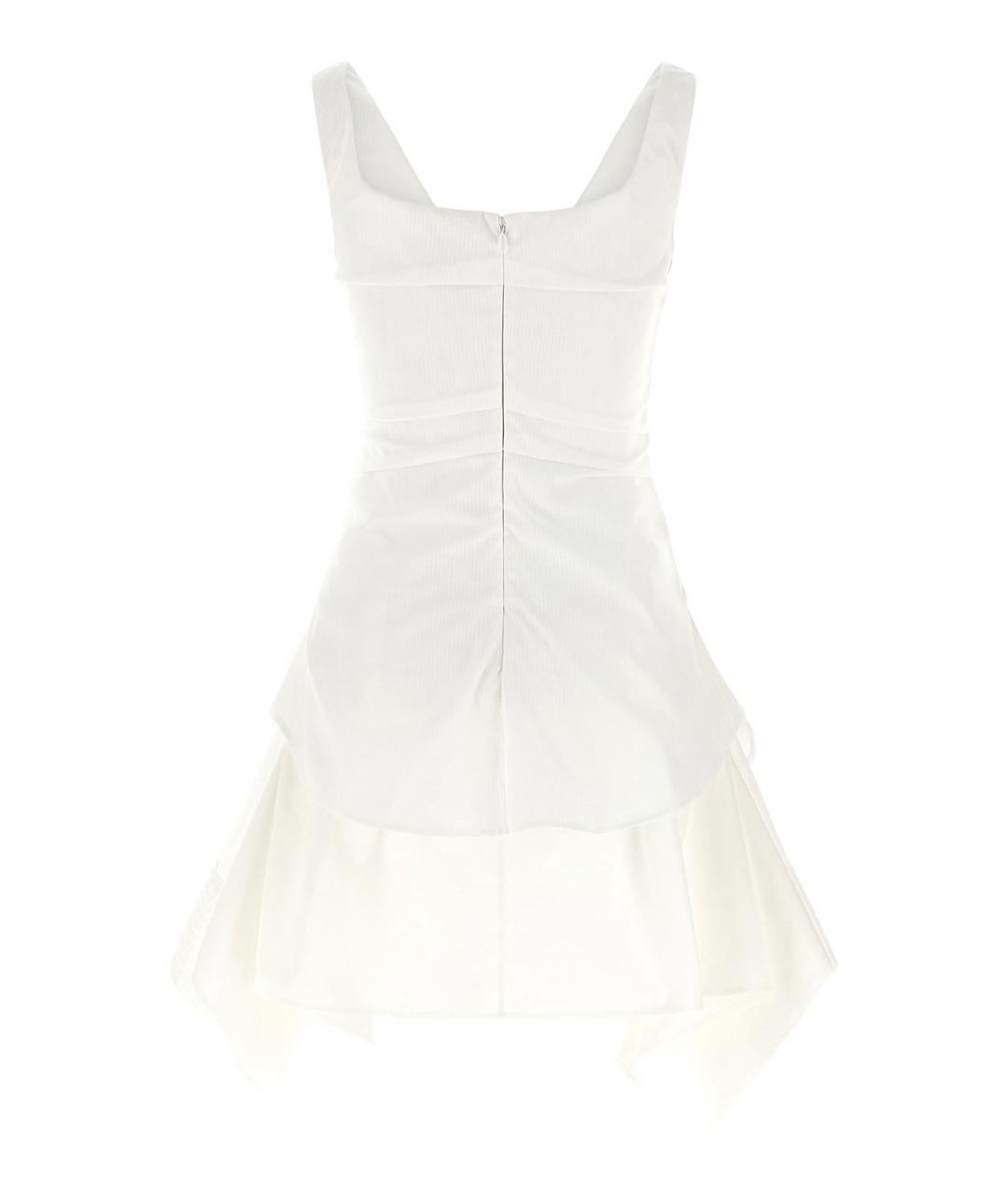 ALEXANDER MCQUEEN Белое хлопковое повседневное платье, фото 2