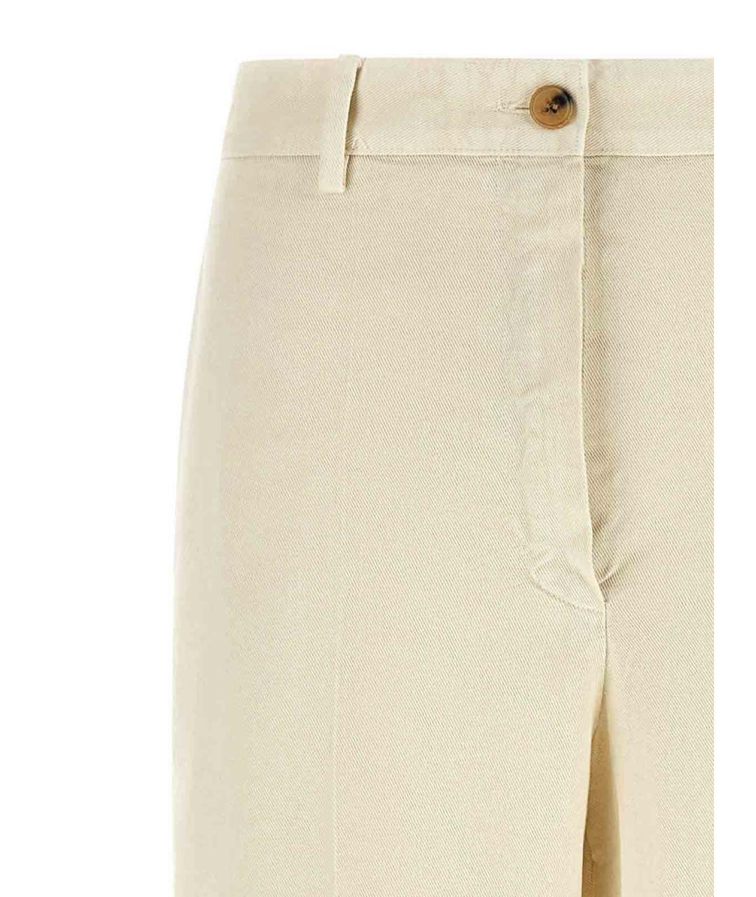 DRIES VAN NOTEN Бежевые хлопковые прямые брюки, фото 3