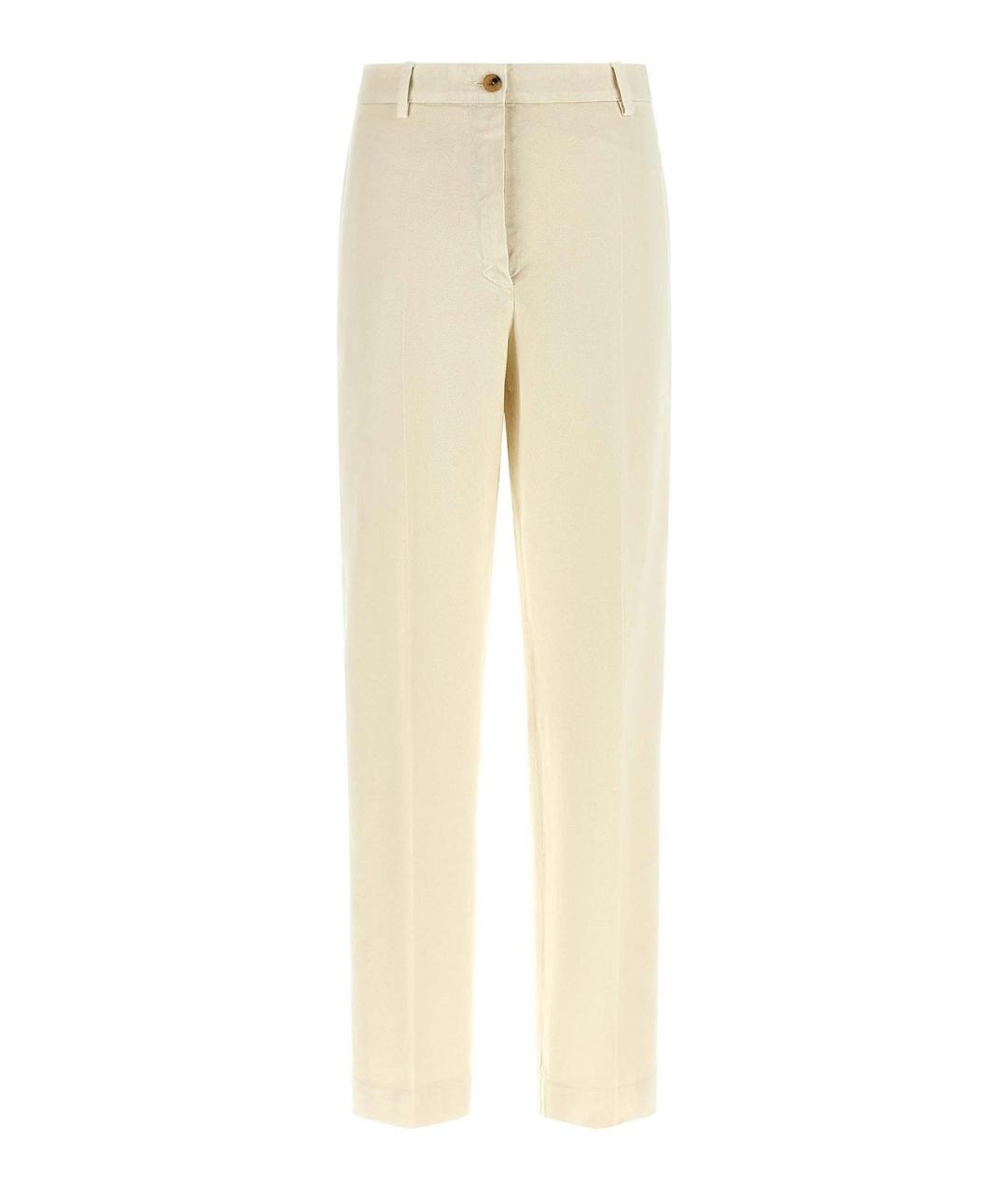 DRIES VAN NOTEN Бежевые хлопковые прямые брюки, фото 1