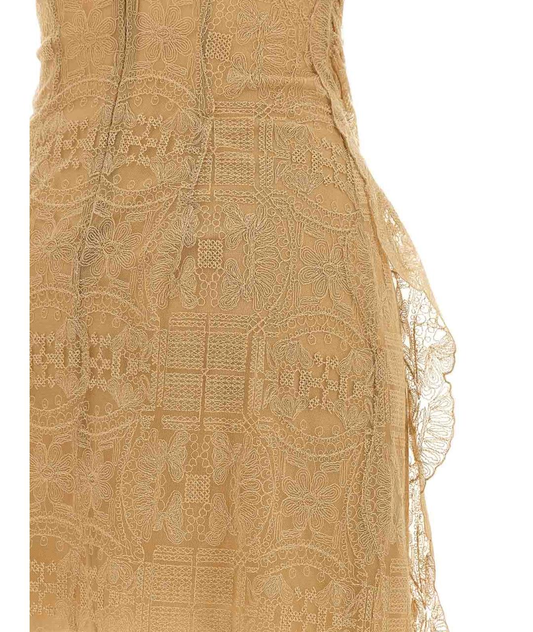 ERMANNO SCERVINO Бежевое полиэстеровое коктейльное платье, фото 4