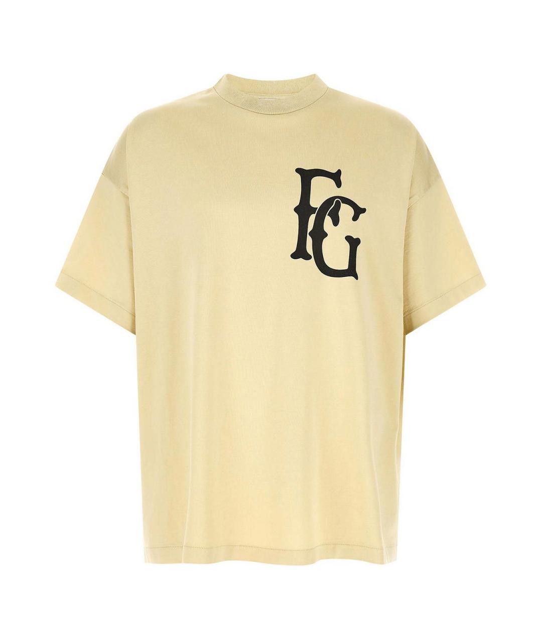 FEAR OF GOD Бежевая хлопковая футболка, фото 1