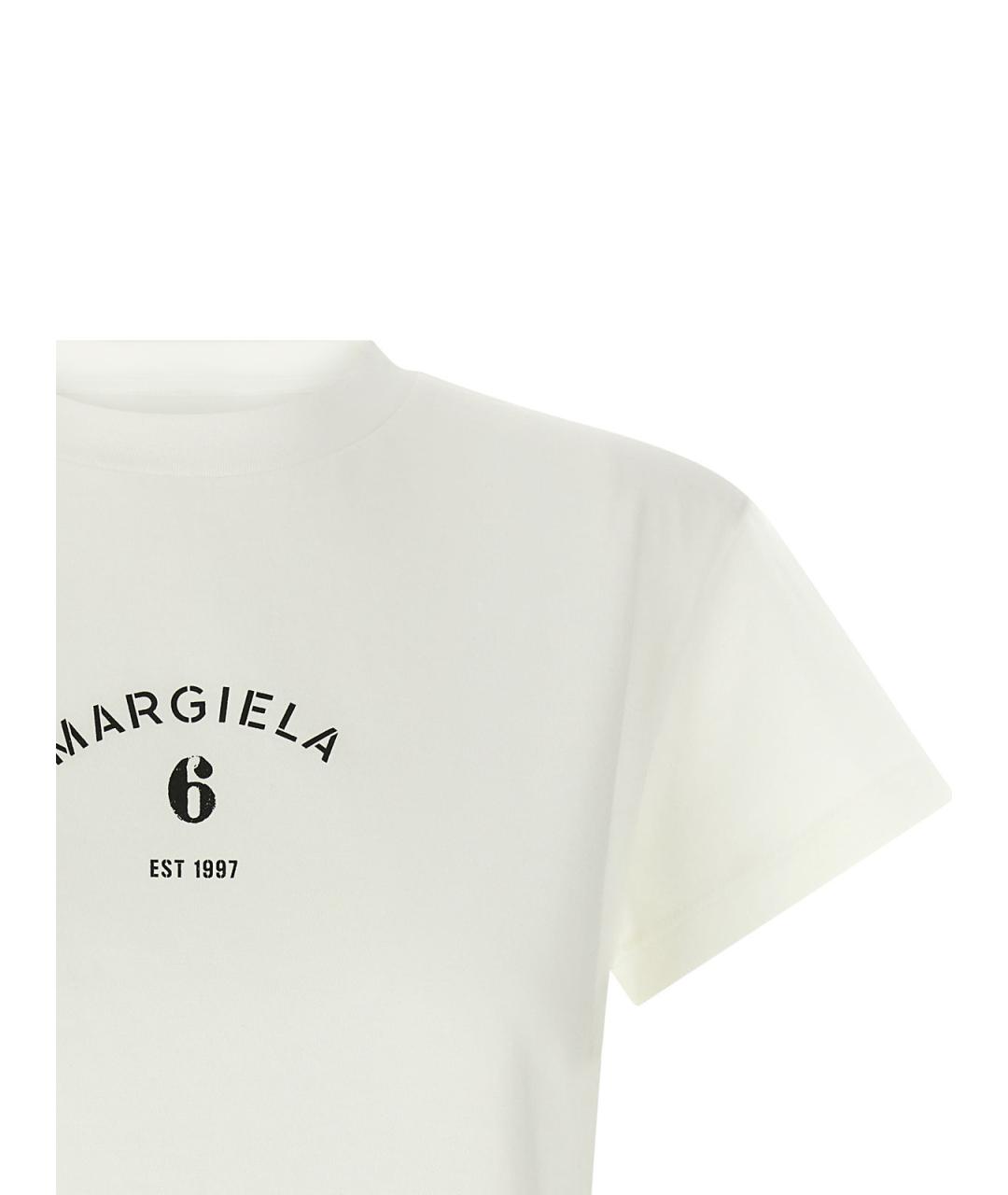MM6 MAISON MARGIELA Белая хлопковая футболка, фото 3
