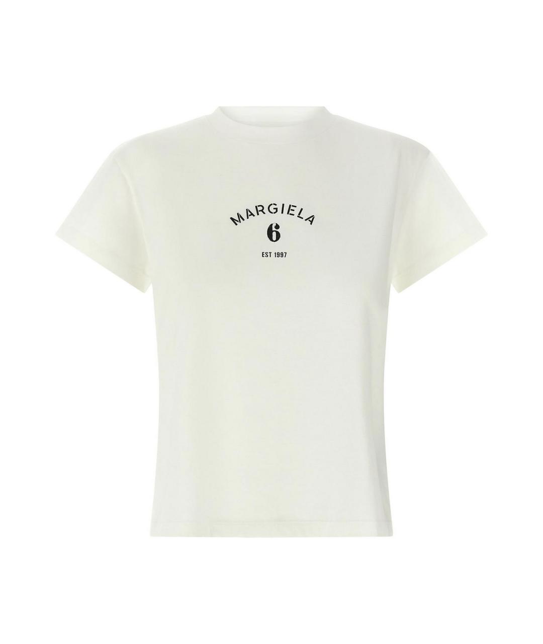 MM6 MAISON MARGIELA Белая хлопковая футболка, фото 1