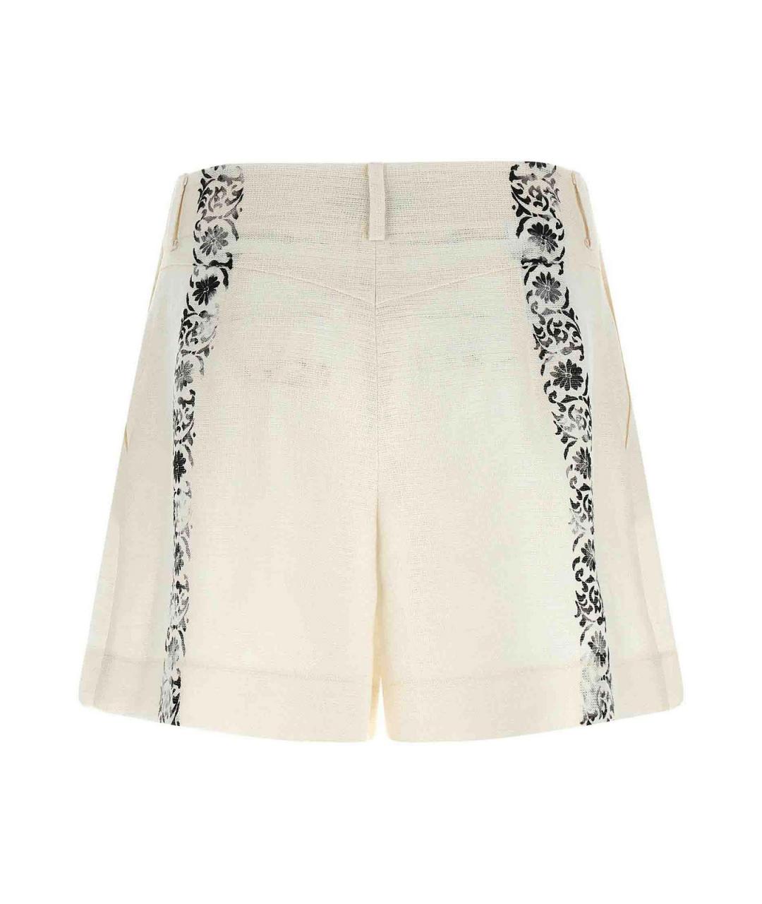 ALBERTA FERRETTI Белые льняные шорты, фото 2