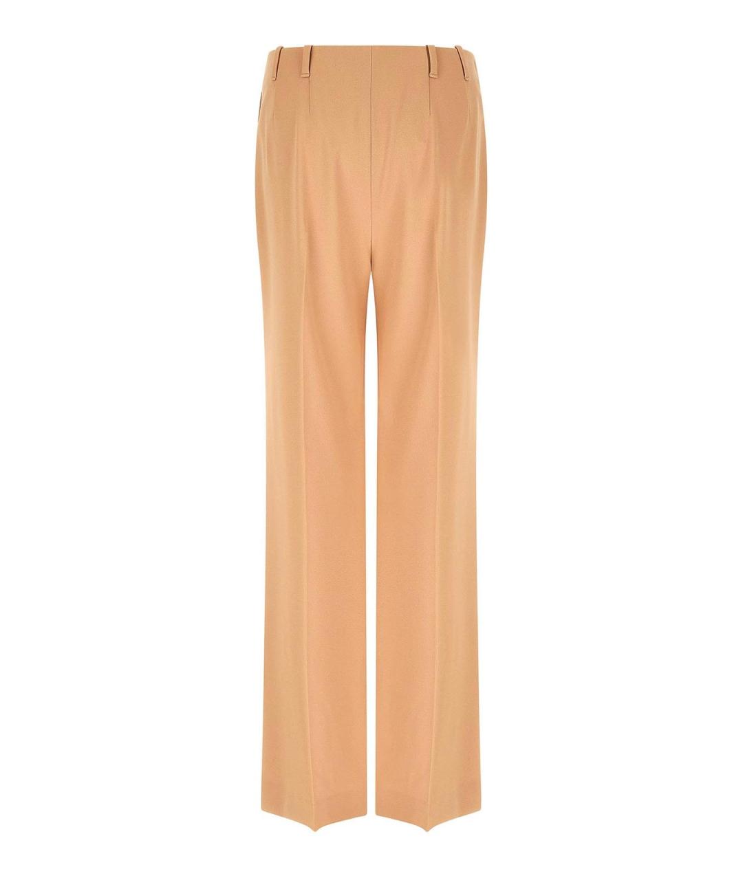 ERMANNO SCERVINO Бежевые вискозные прямые брюки, фото 2